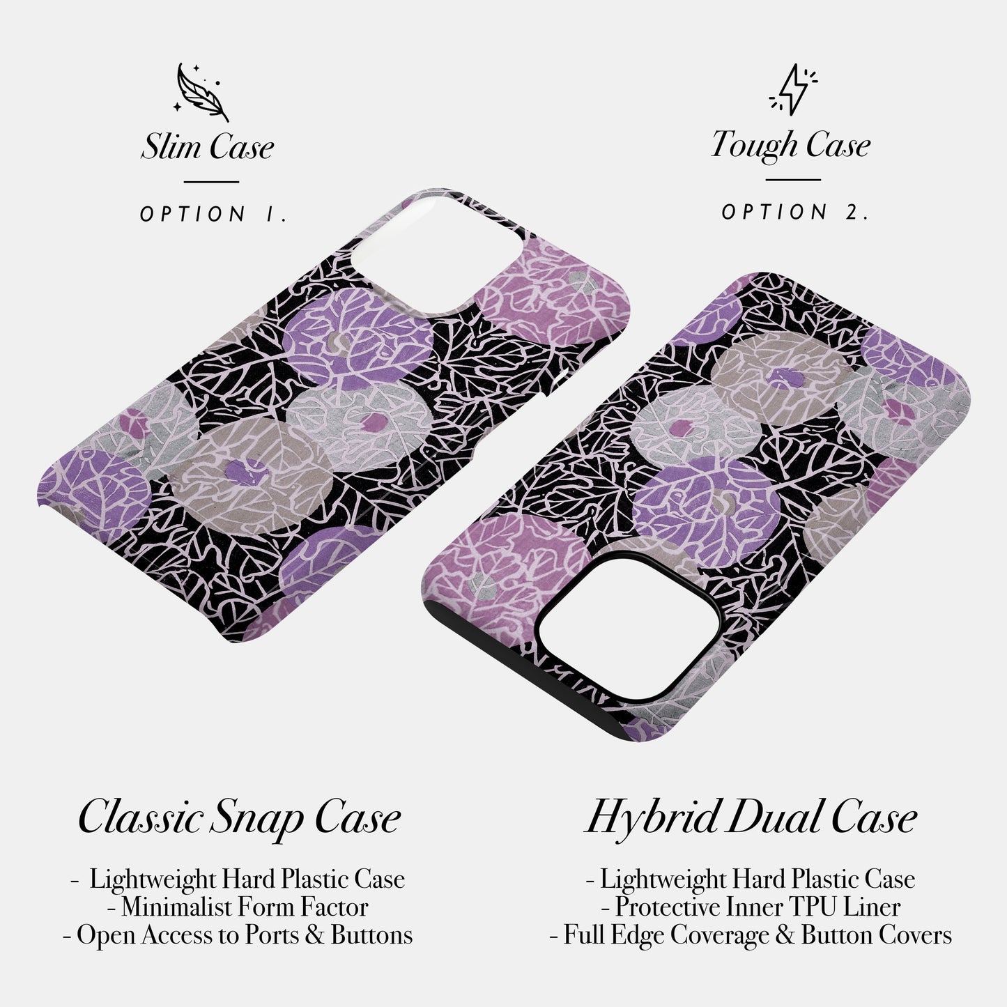 Purple Japanese Floral Print Case Phone Case