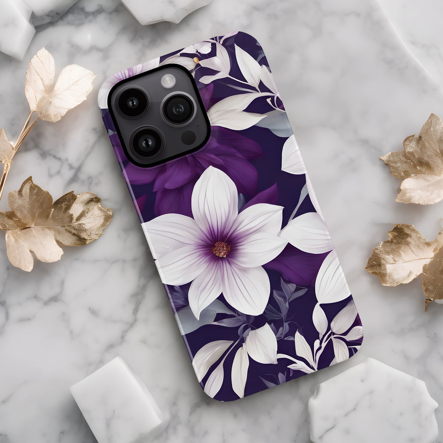 Purple Floral Print Case Phone Case