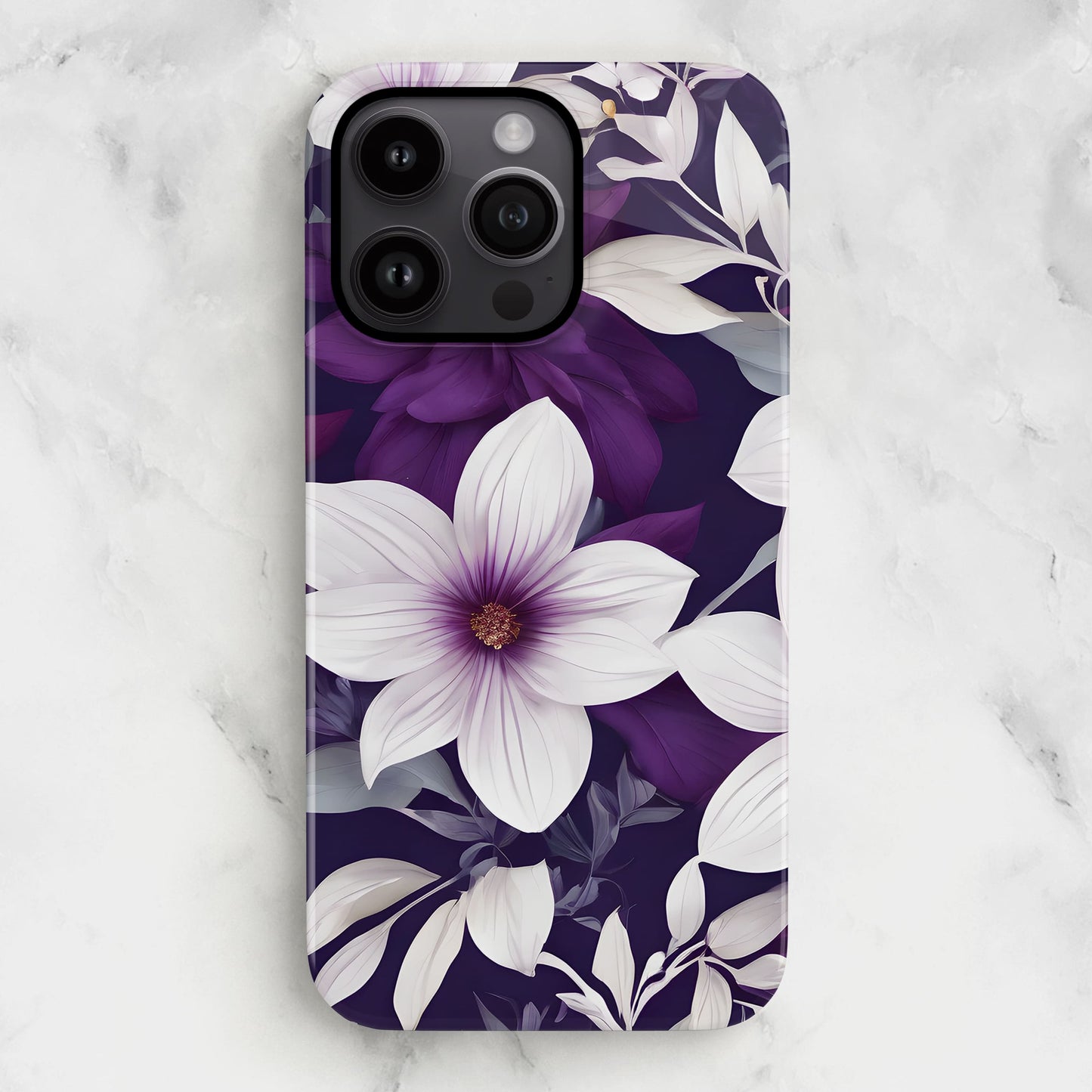 Purple Floral Print Case Phone Case