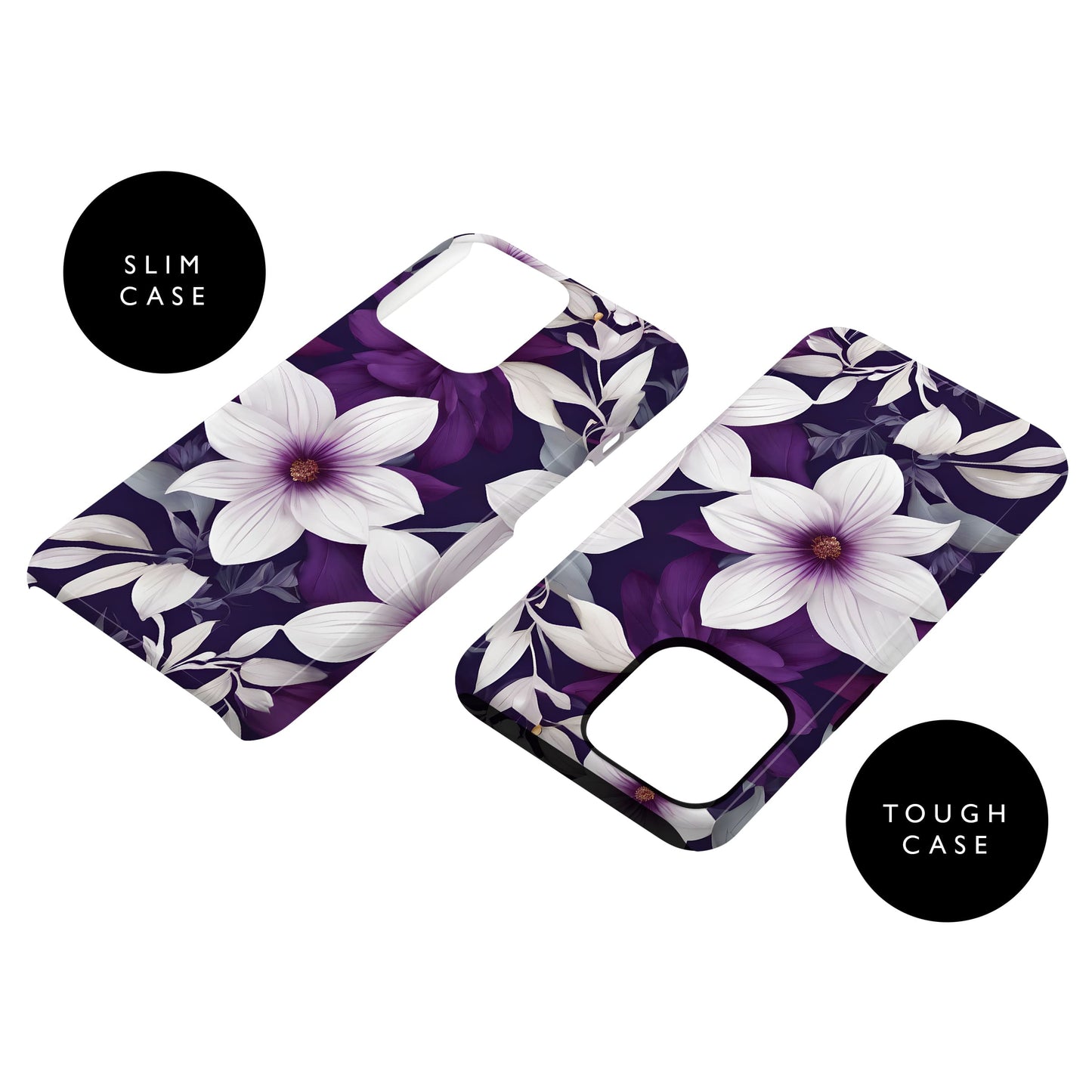 Purple Floral Print Case Phone Case