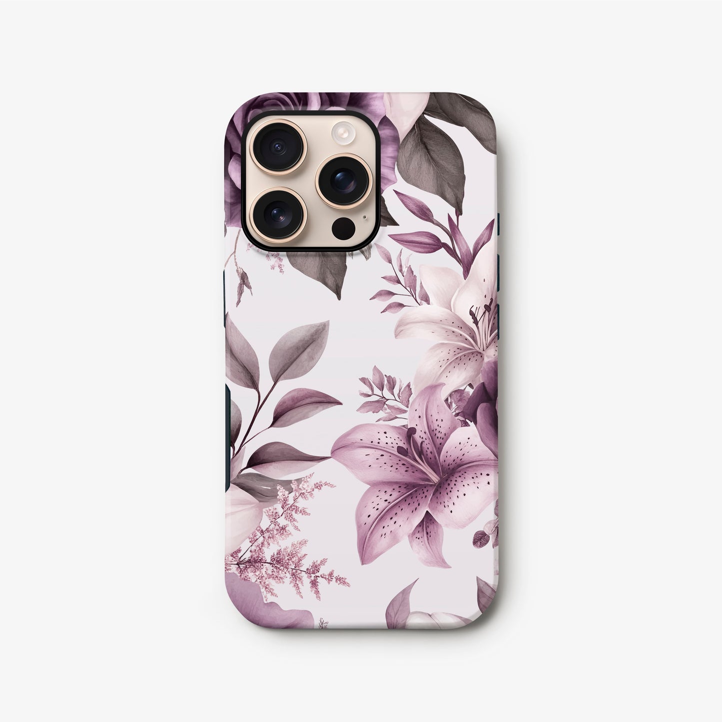 Purple Lily Floral Print Phone Case iPhone 16 Phone Case