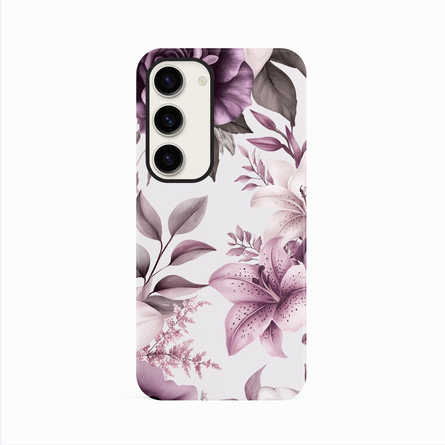 Purple Lily Floral Print Phone Case Phone Case