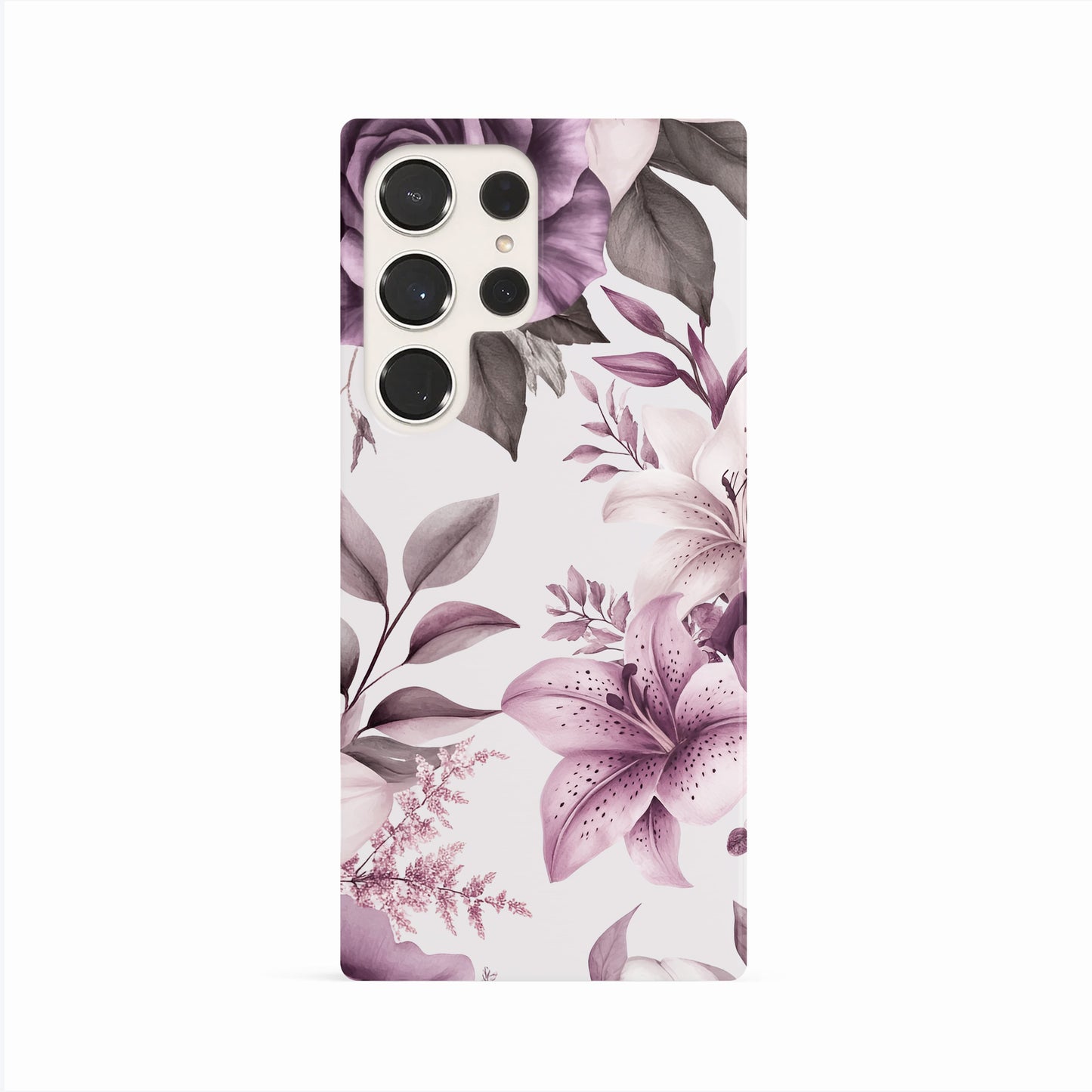 Purple Lily Floral Print Phone Case Phone Case