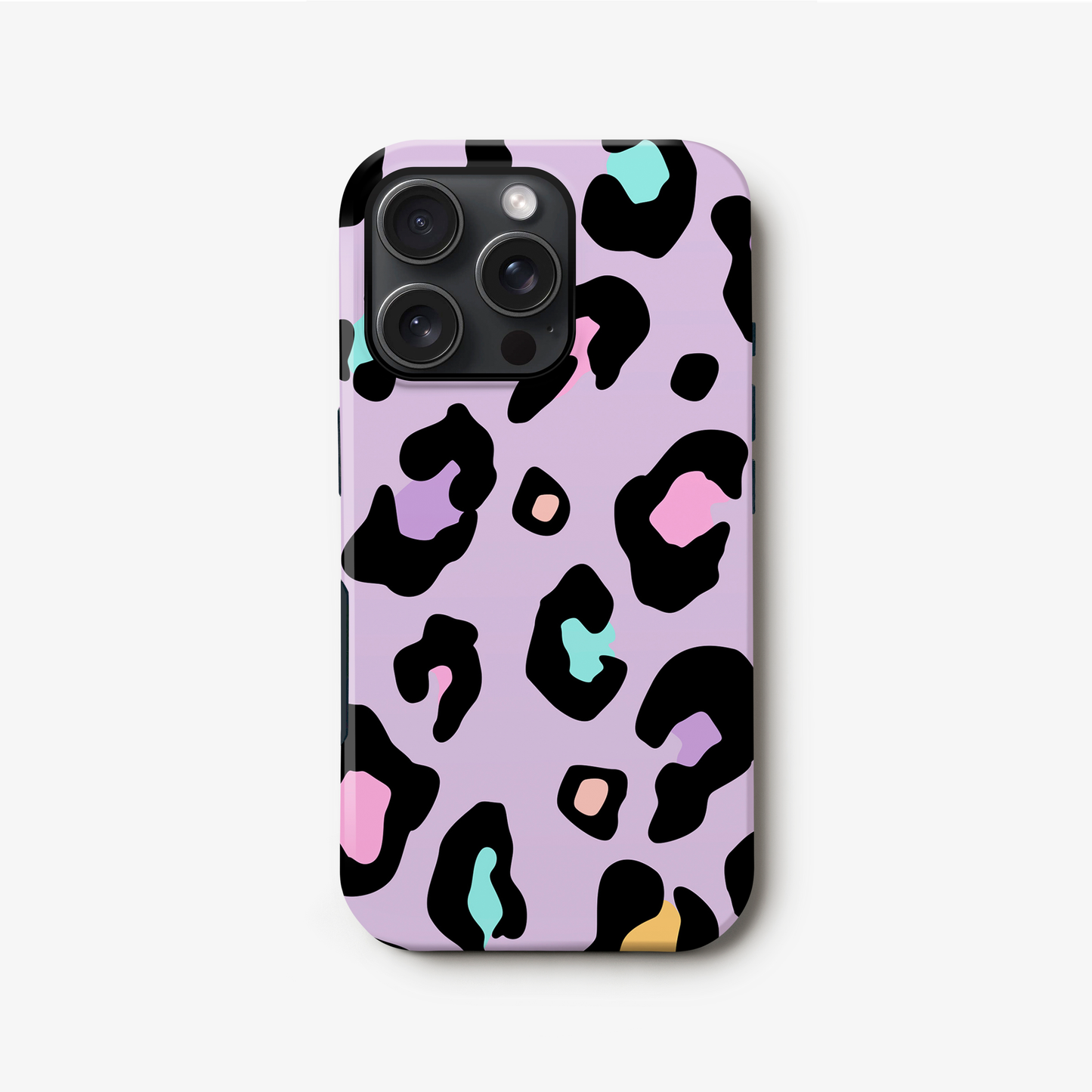 Purple Multicolour Leopard Print Phone Case iPhone 16 Phone Case