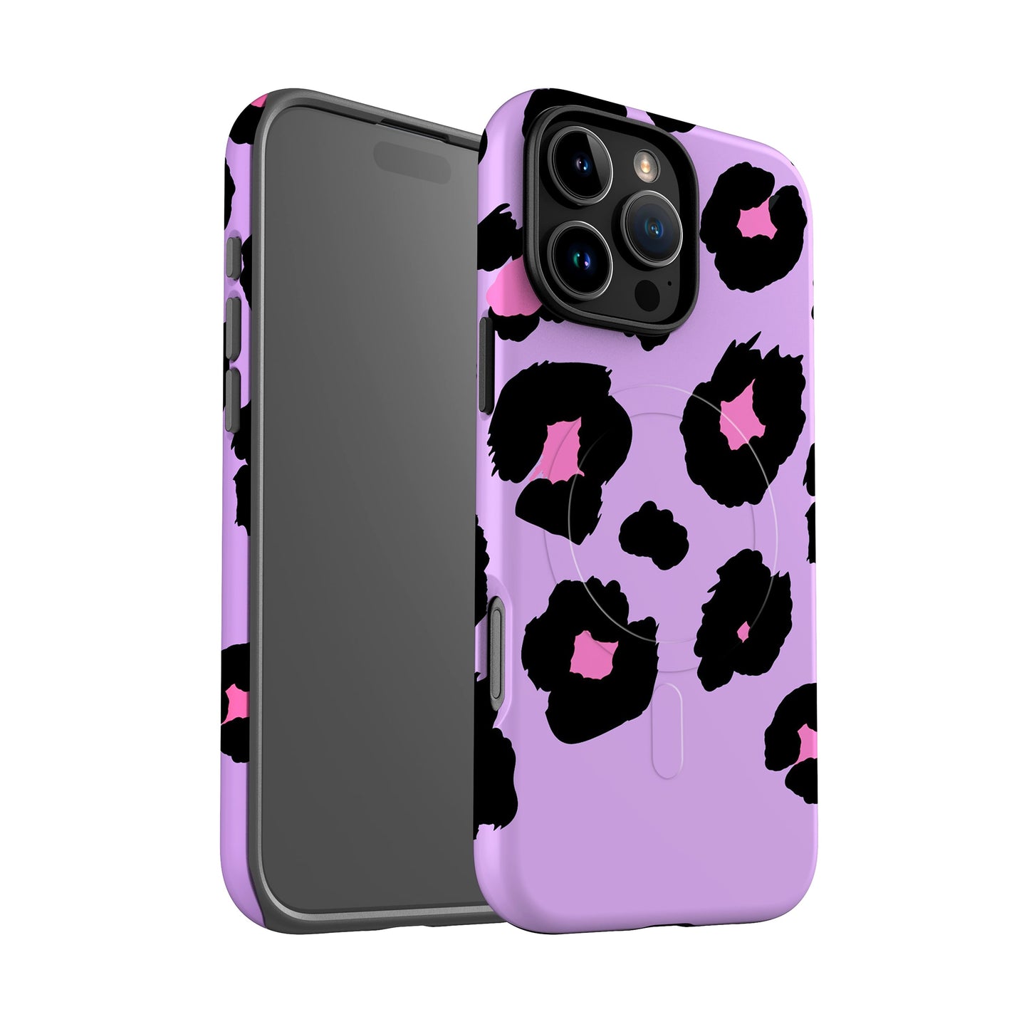 Purple Pink Leopard Print Custom Magsafe Case