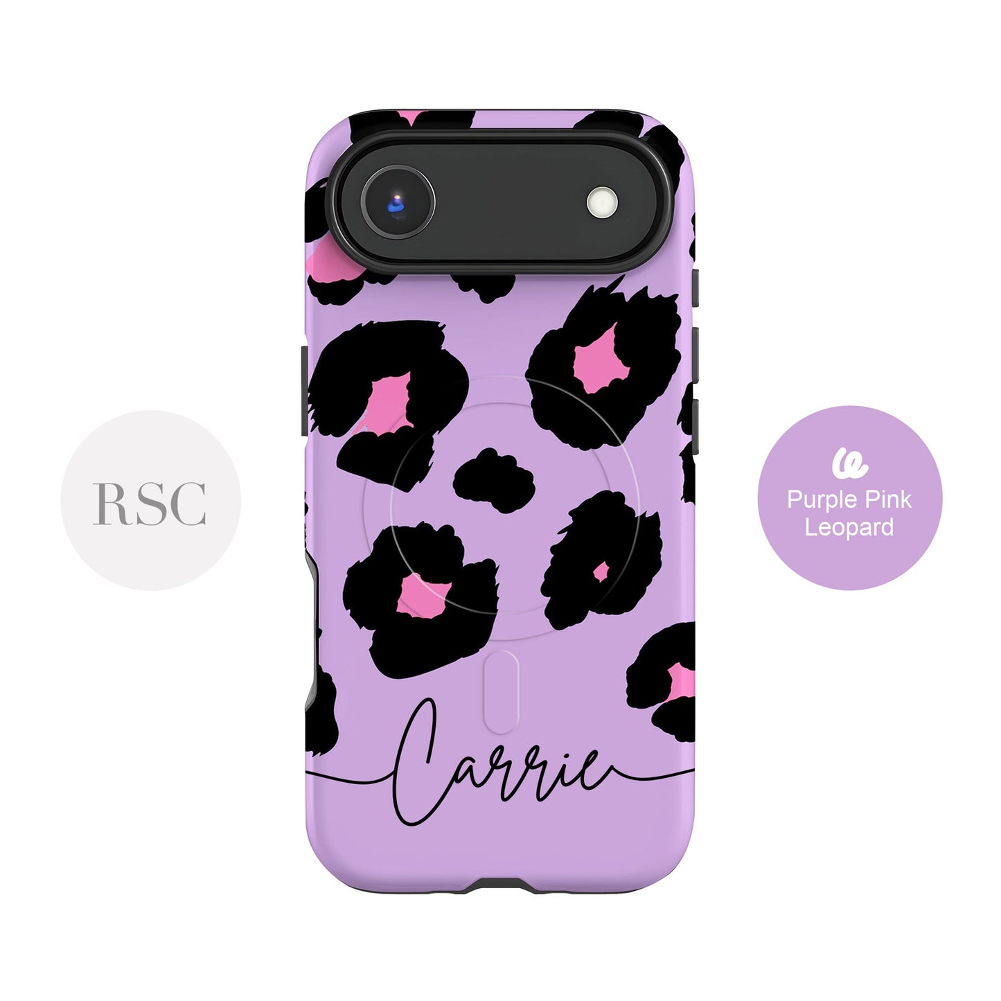 Purple Pink Leopard Print Custom Magsafe Case