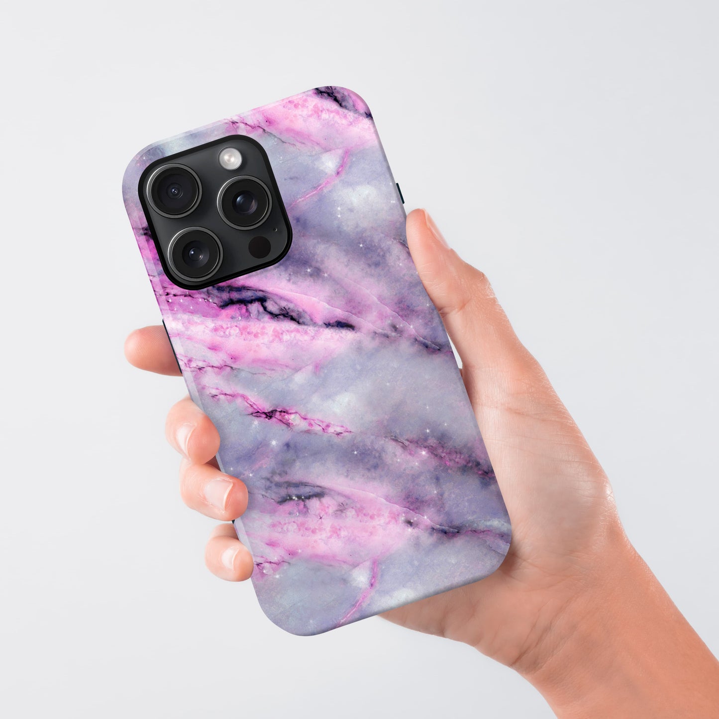 Pink and Purple Marble Initials Case Phone Case
