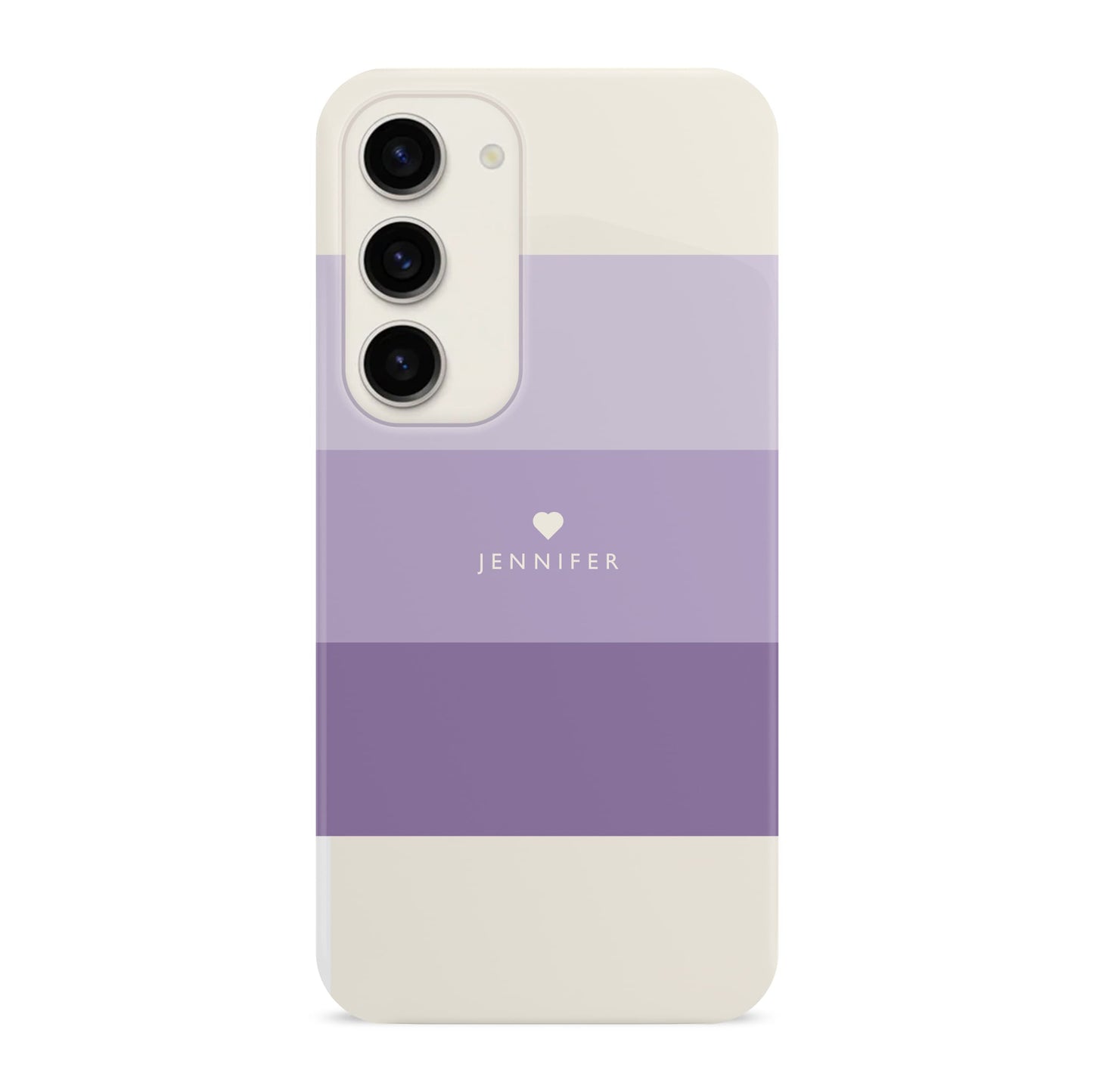 Purple Stripe Name and Heart Case Phone Case
