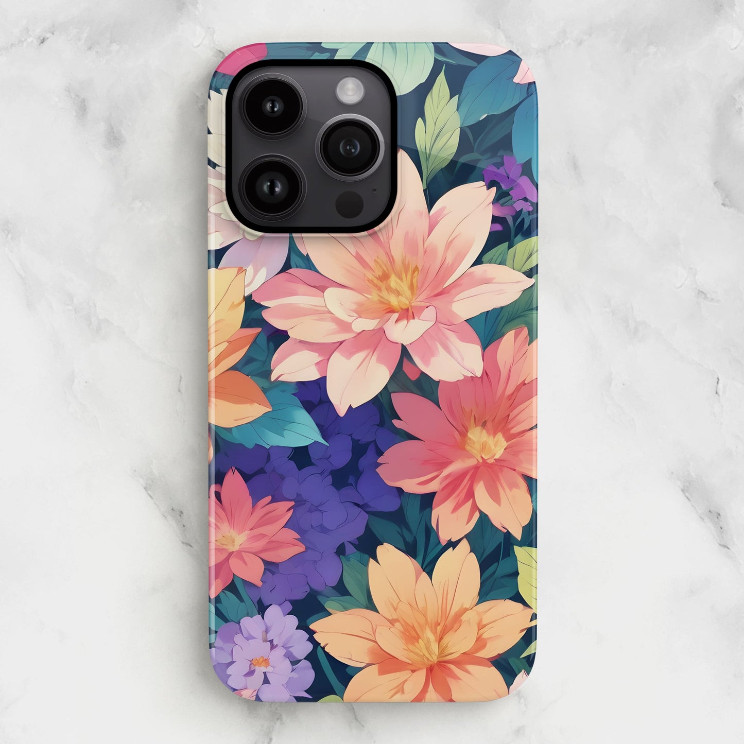 Japanese Rainbow Floral Print Case Phone Case