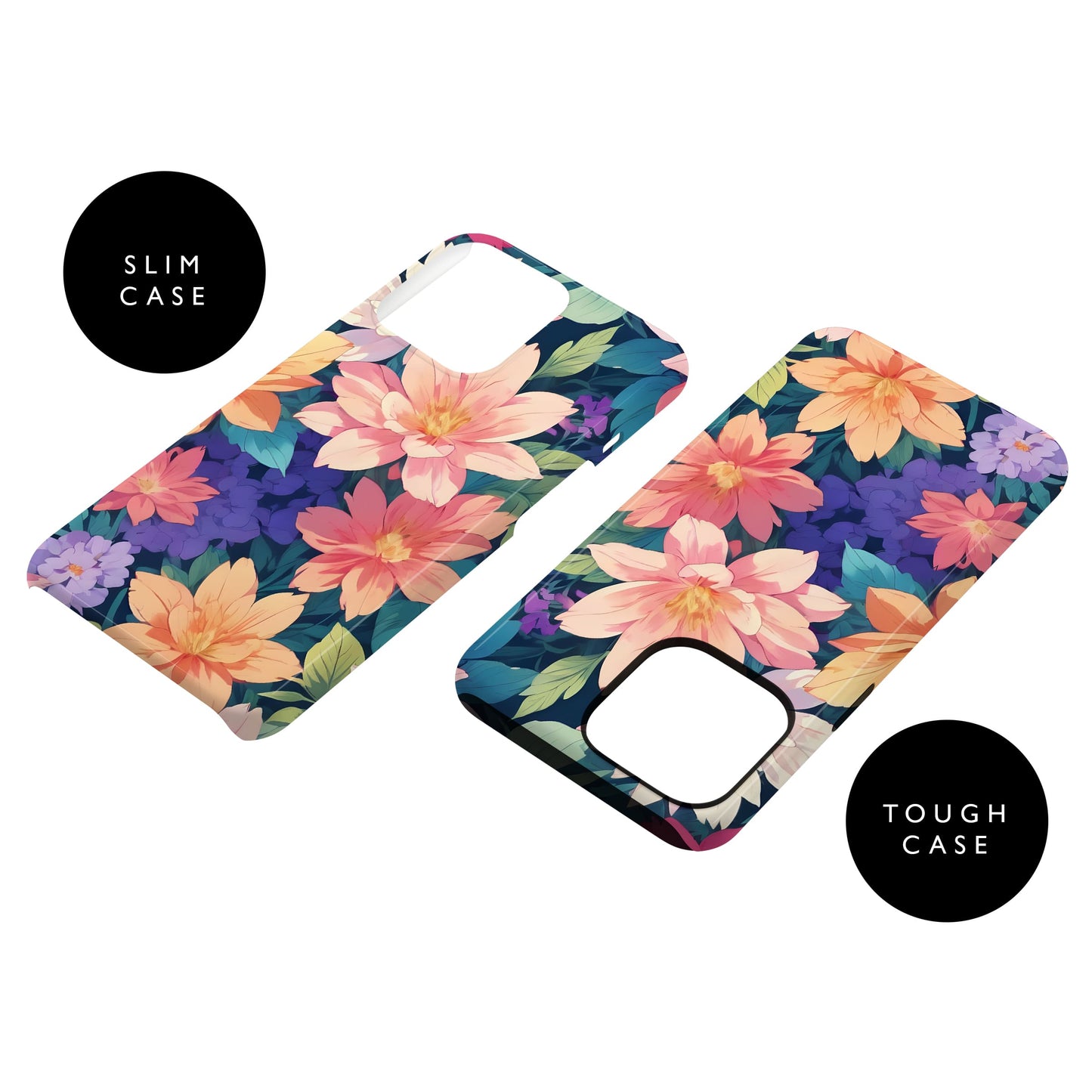 Japanese Rainbow Floral Print Case Phone Case