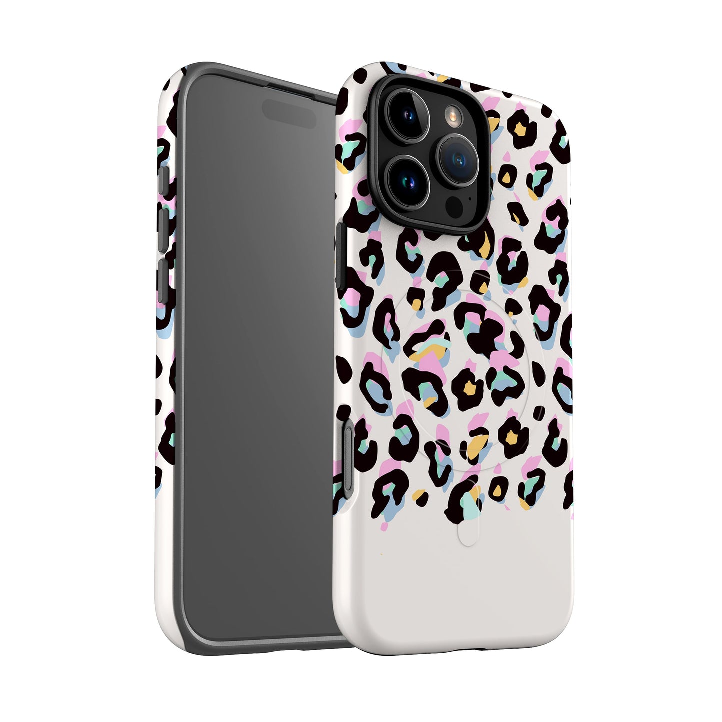 Custom Rainbow Leopard Print Magsafe Case