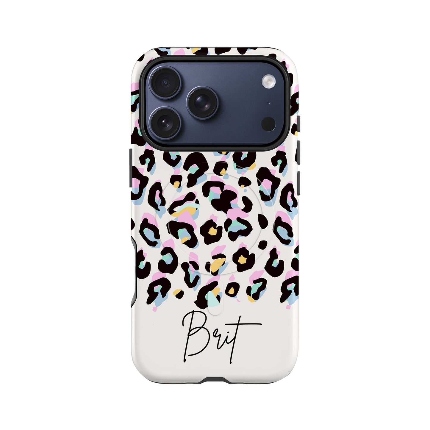 Custom Rainbow Leopard Print Magsafe Case