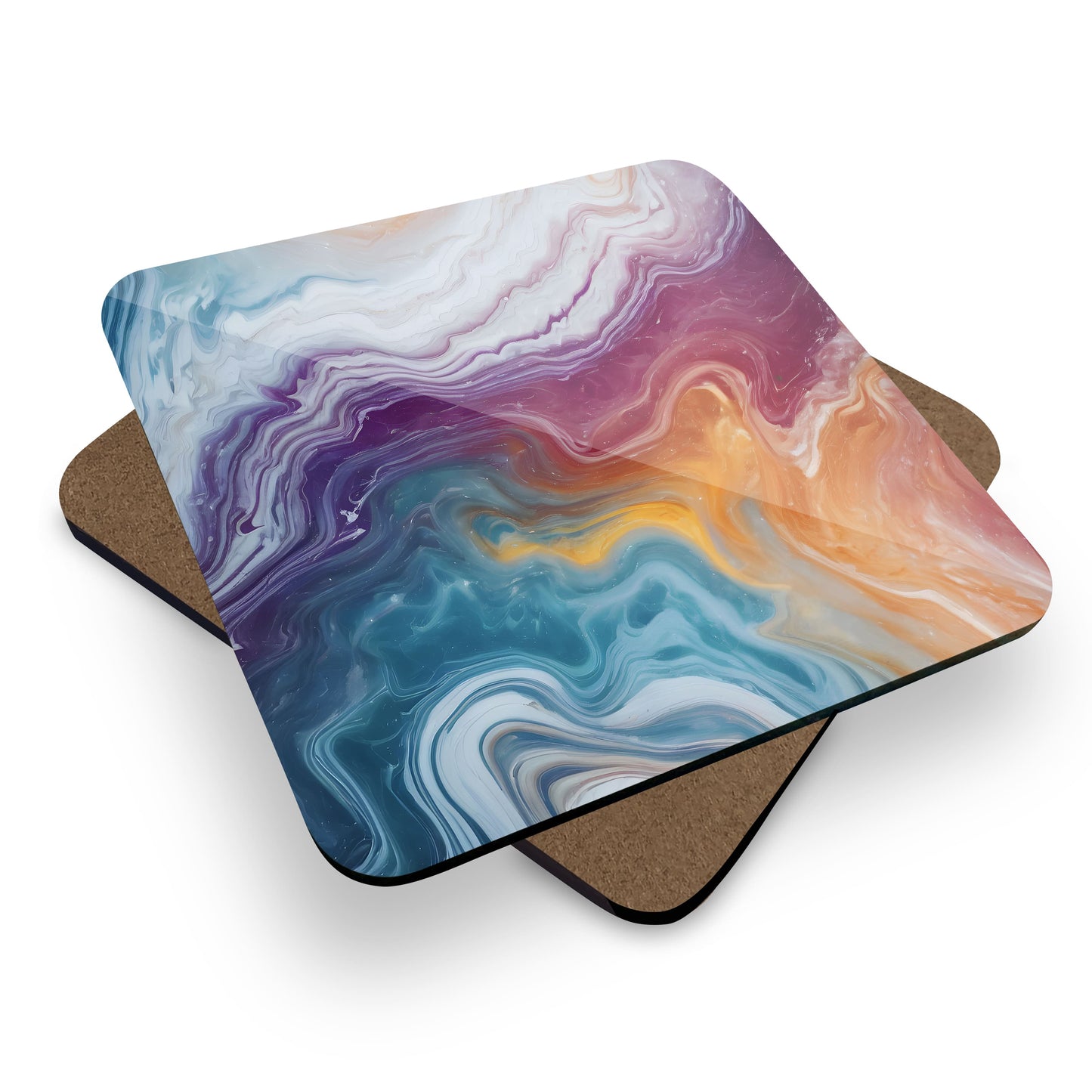 Rainbow Marble 4 x Coaster Set  Coaster