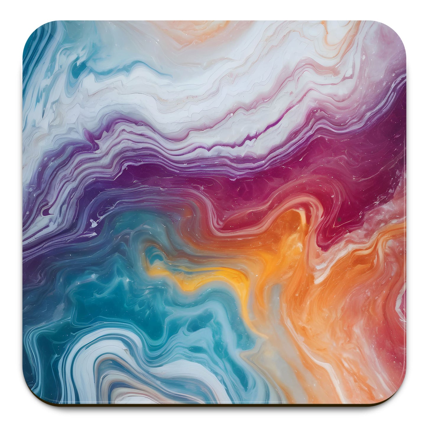 Rainbow Marble 4 x Coaster Set  Coaster