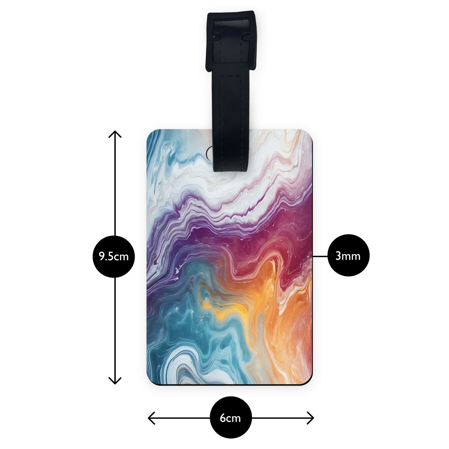 Personalised Rainbow Marble Print Luggage Tag  luggage tag