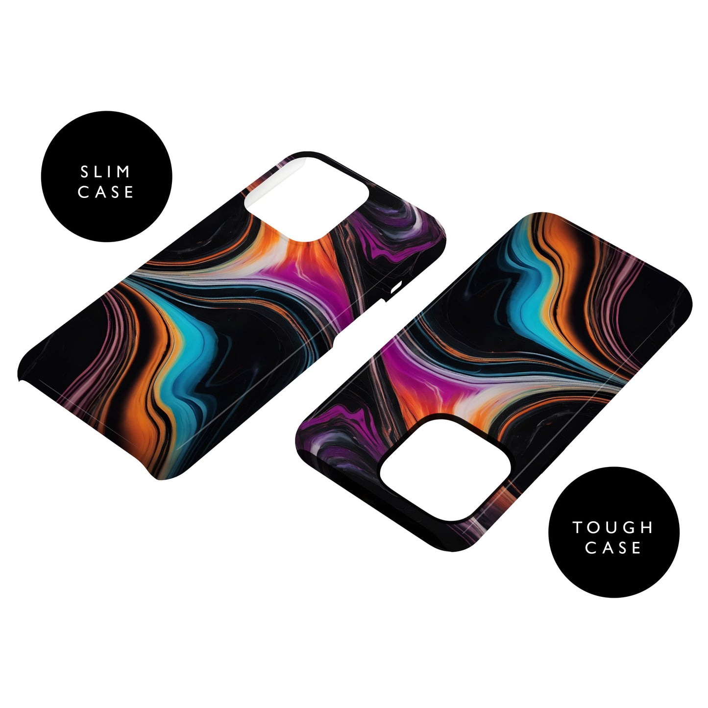 Black Rainbow Marble Custom Name Case Phone Case