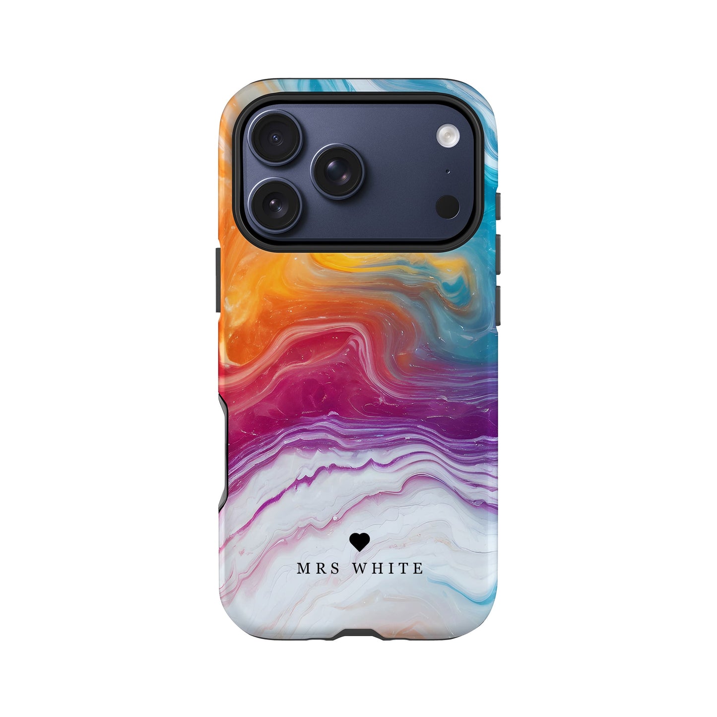 Custom Rainbow Marble Swirl Case iPhone 17 Pro Phone Case