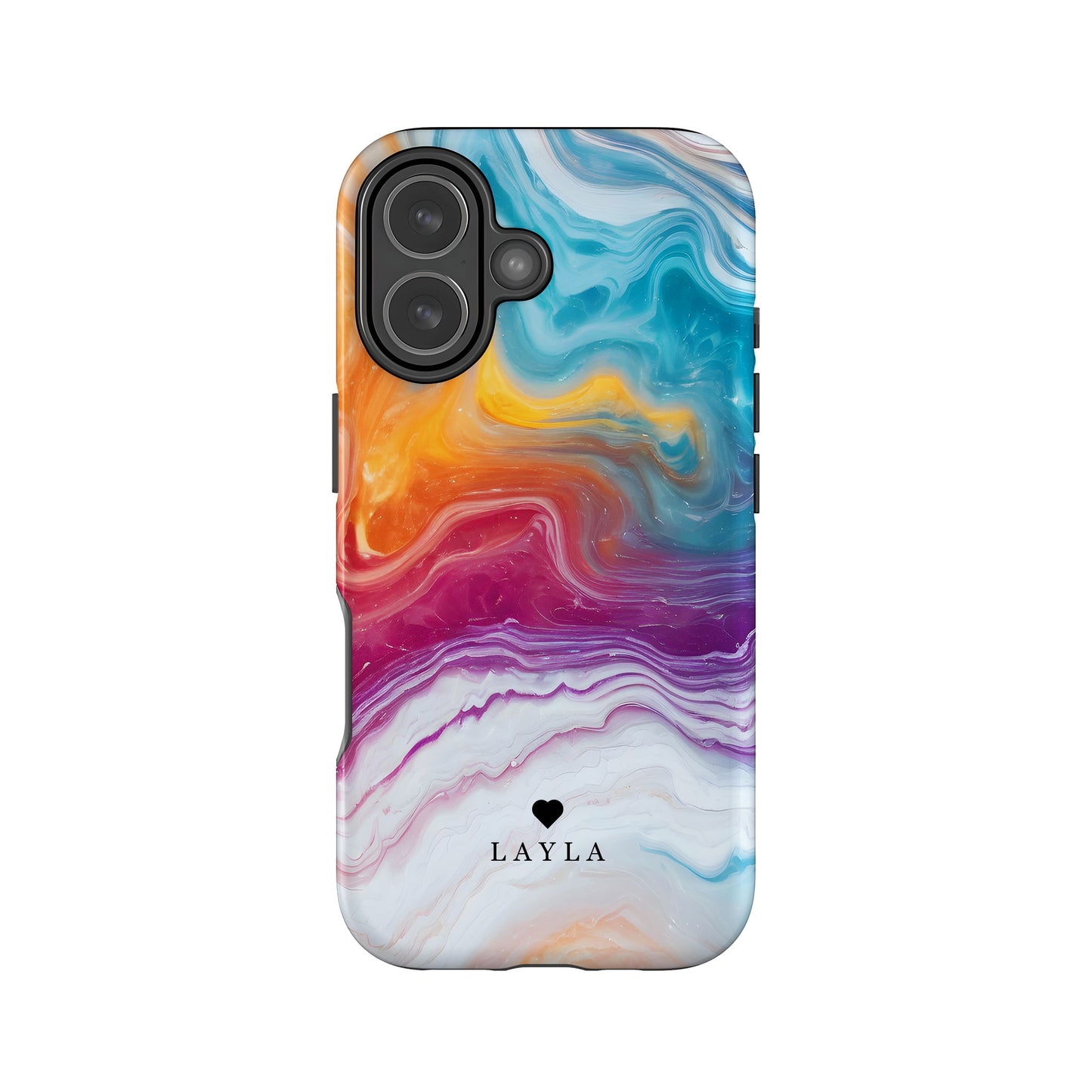 Custom Rainbow Marble Swirl Case iPhone 17 Phone Case