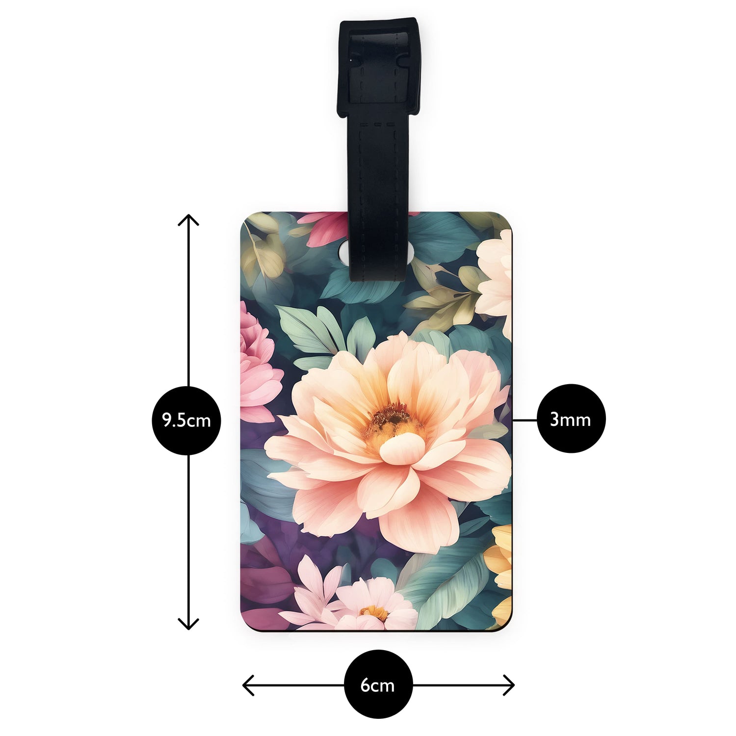 Rainbow Floral Personalised Initials Luggage Tag  luggage tag