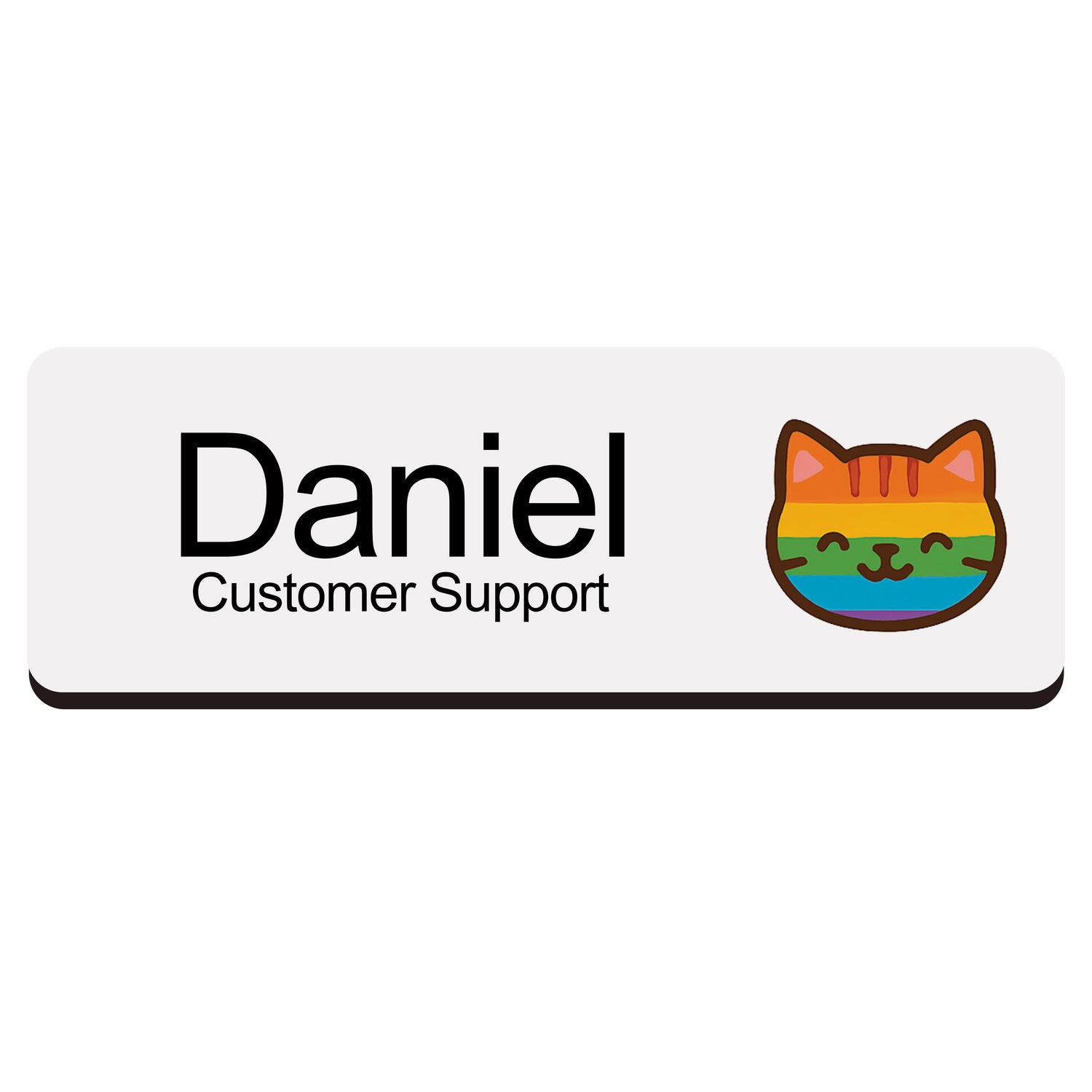 Custom Rainbow Name Badge Rainbow Cat Name Badge
