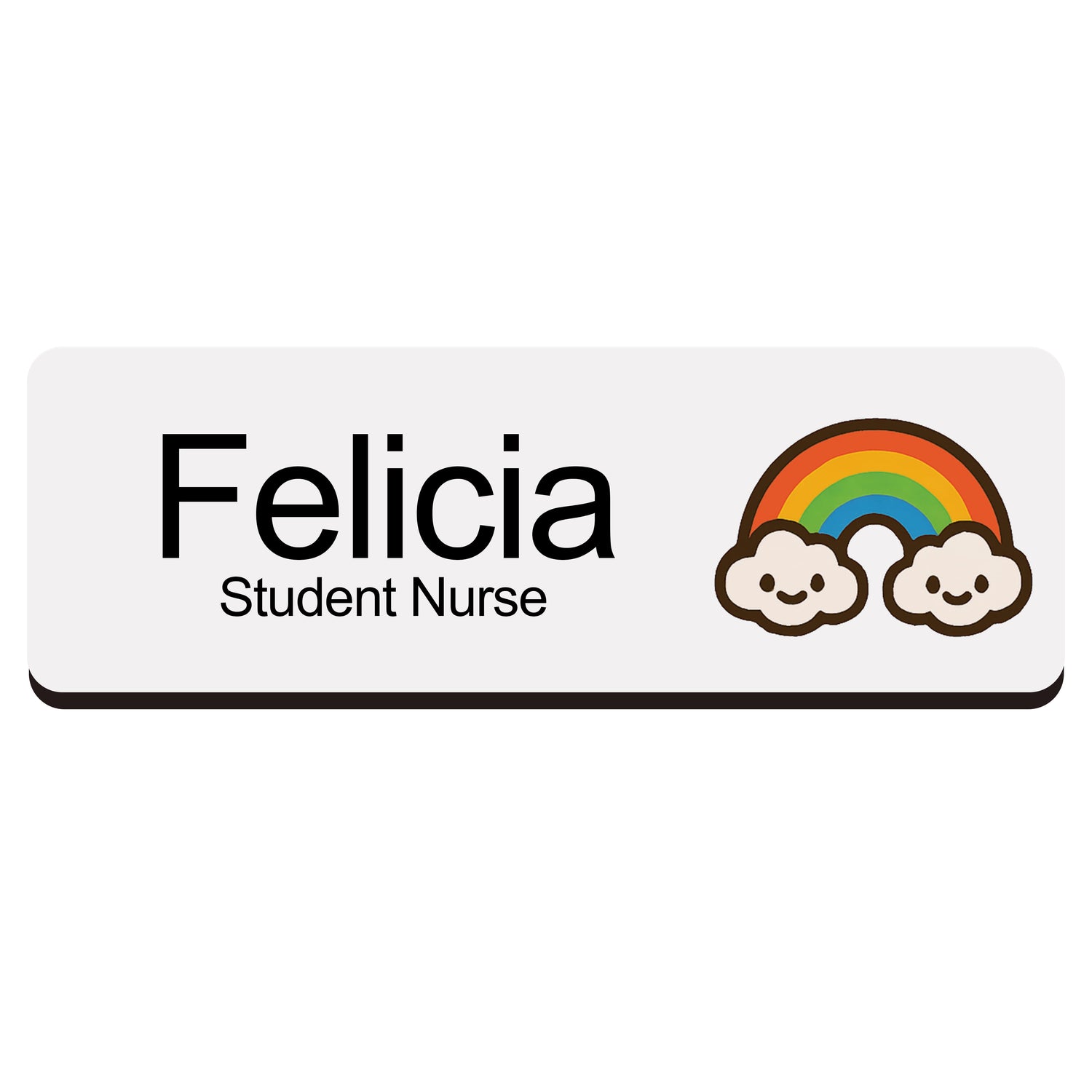 Custom Rainbow Name Badge Rainbow Clouds Name Badge