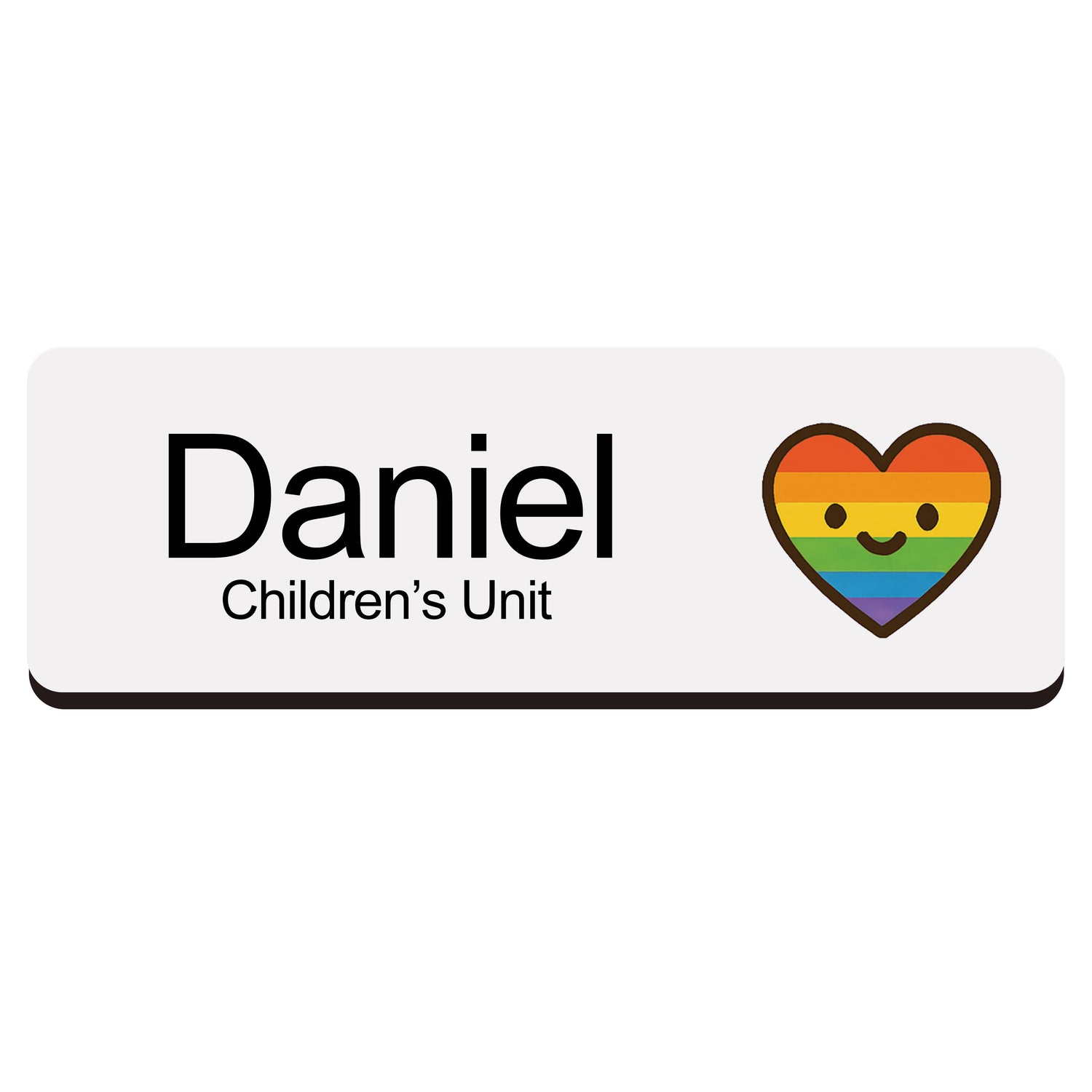 Custom Hospital Name Badge For Doctors & Nurses Rainbow Heart Name Badge