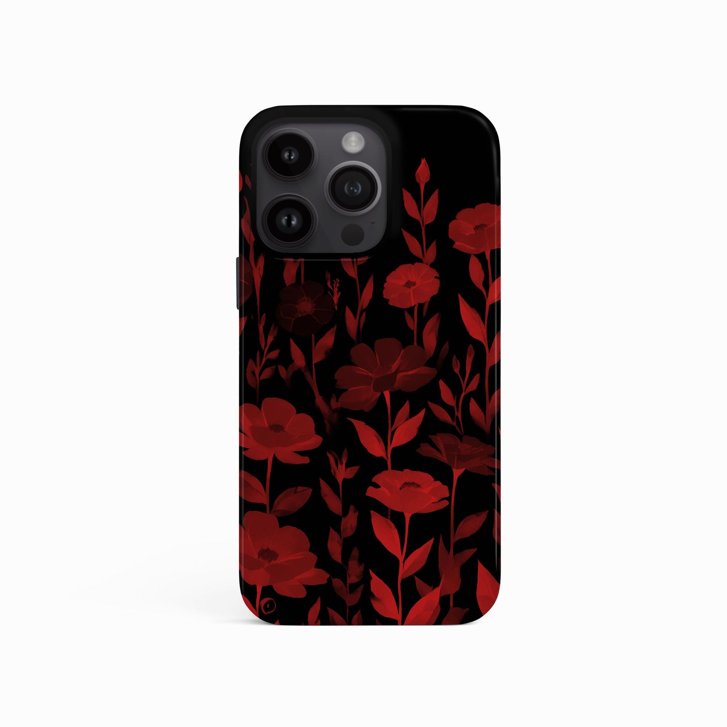 Red And Black Floral Print Phone Case iPhone 16 Pro Phone Case