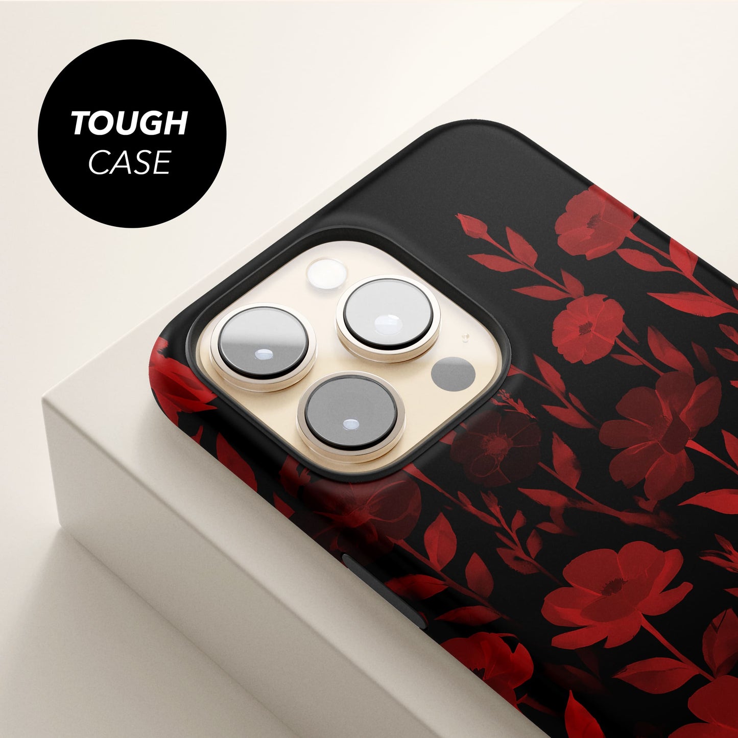Red And Black Floral Print Phone Case Phone Case