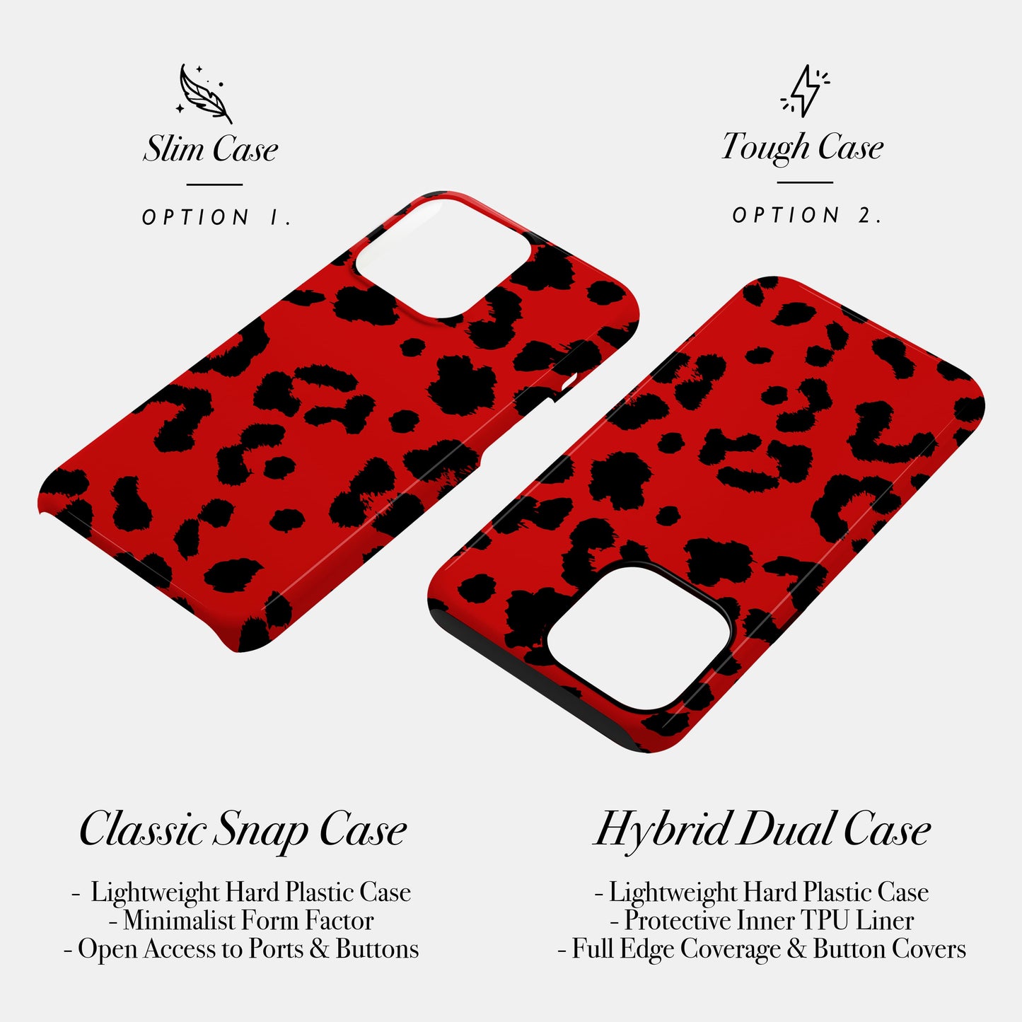 Red Leopard Print Personalised Phone Case Phone Case