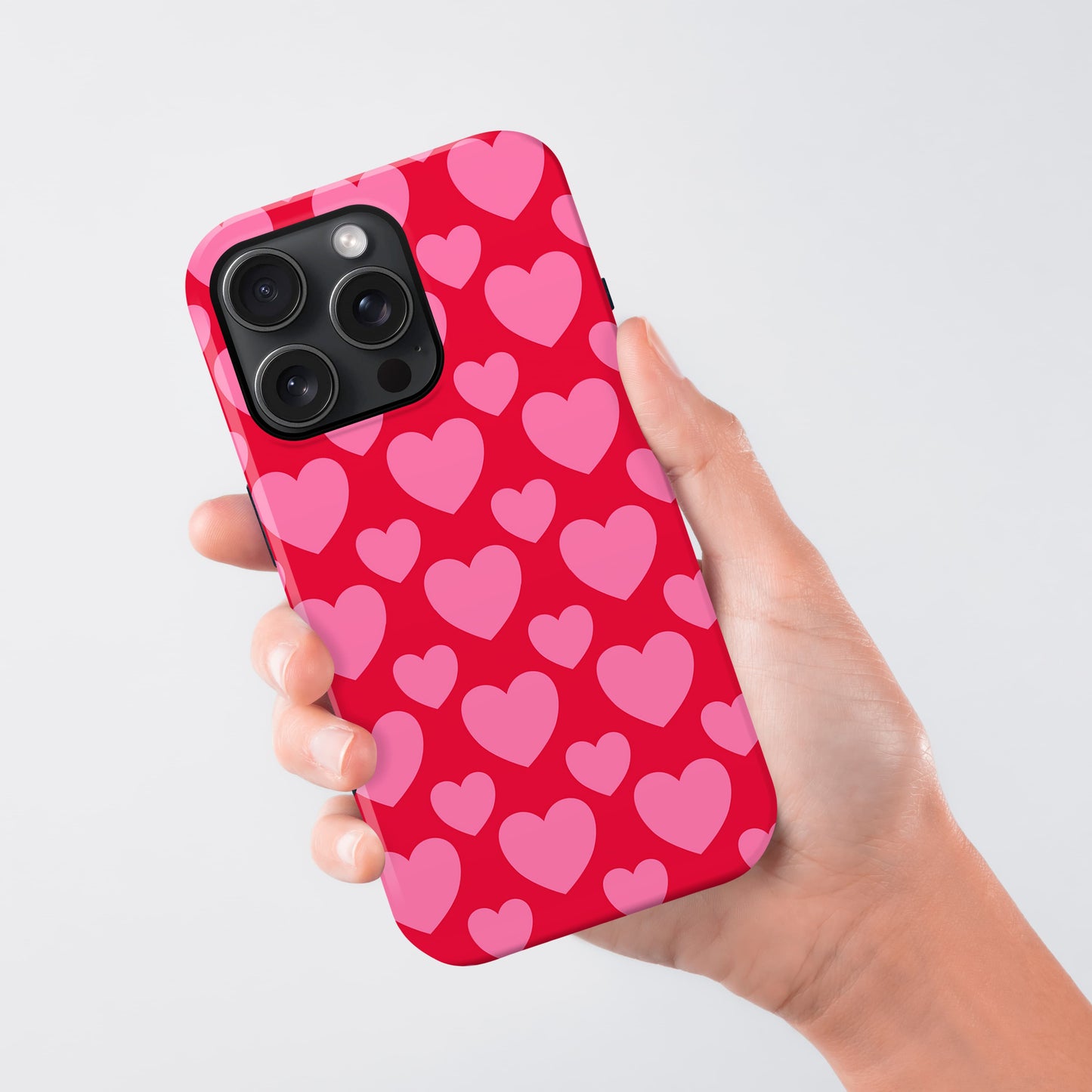Personalised Red Pink Heart Pattern Case Phone Case