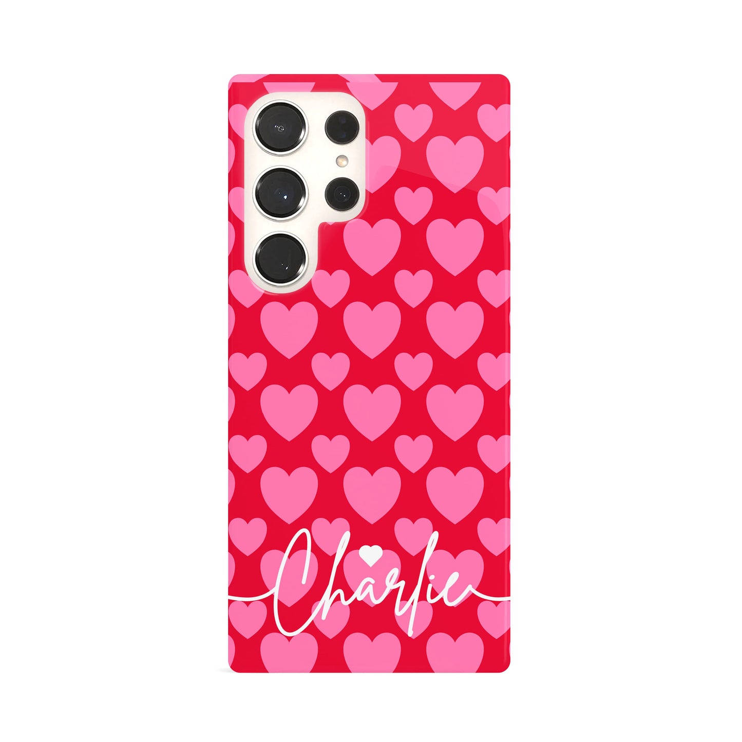 Personalised Red Pink Heart Pattern Case Phone Case