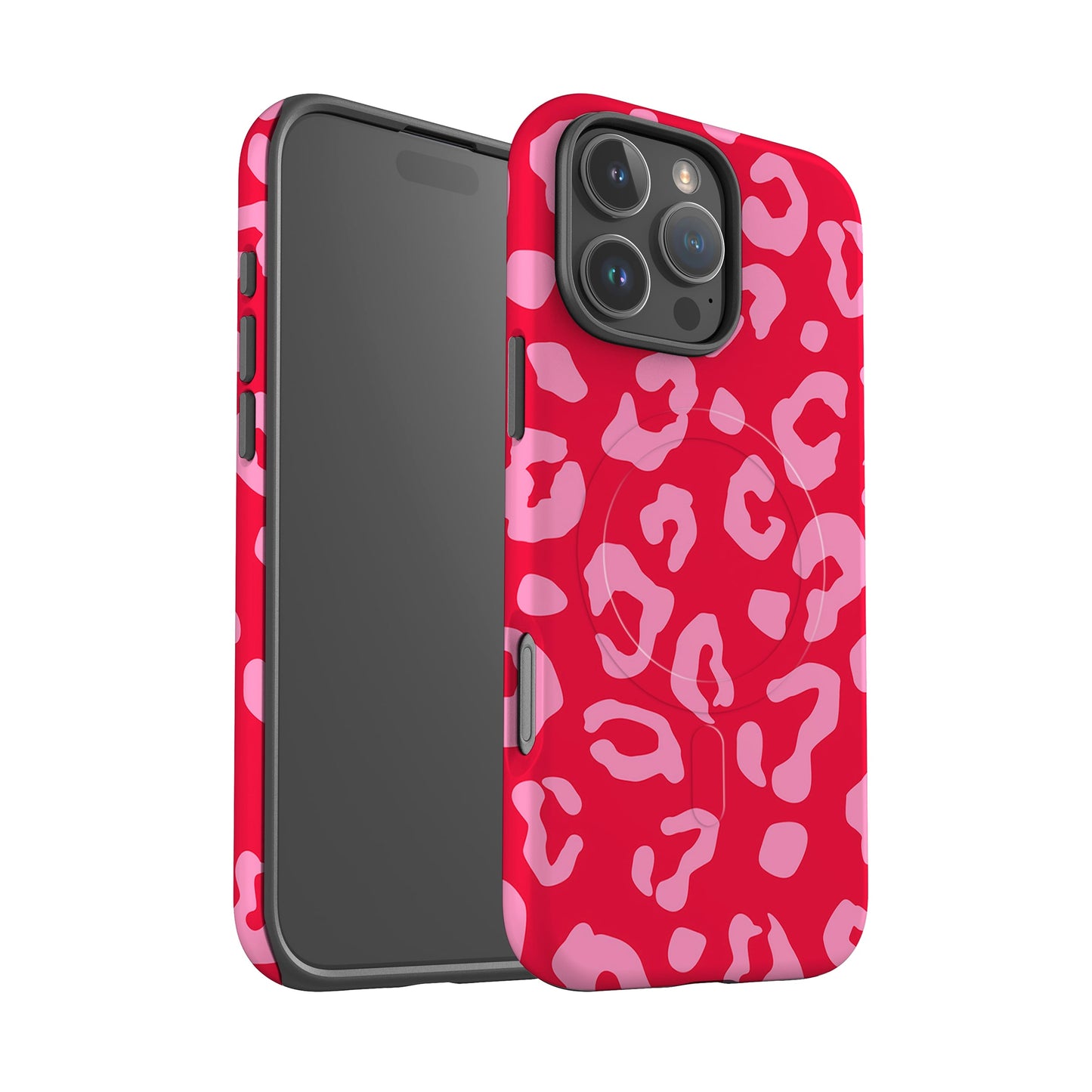 Red Pink Custom Leopard Print Magsafe Case