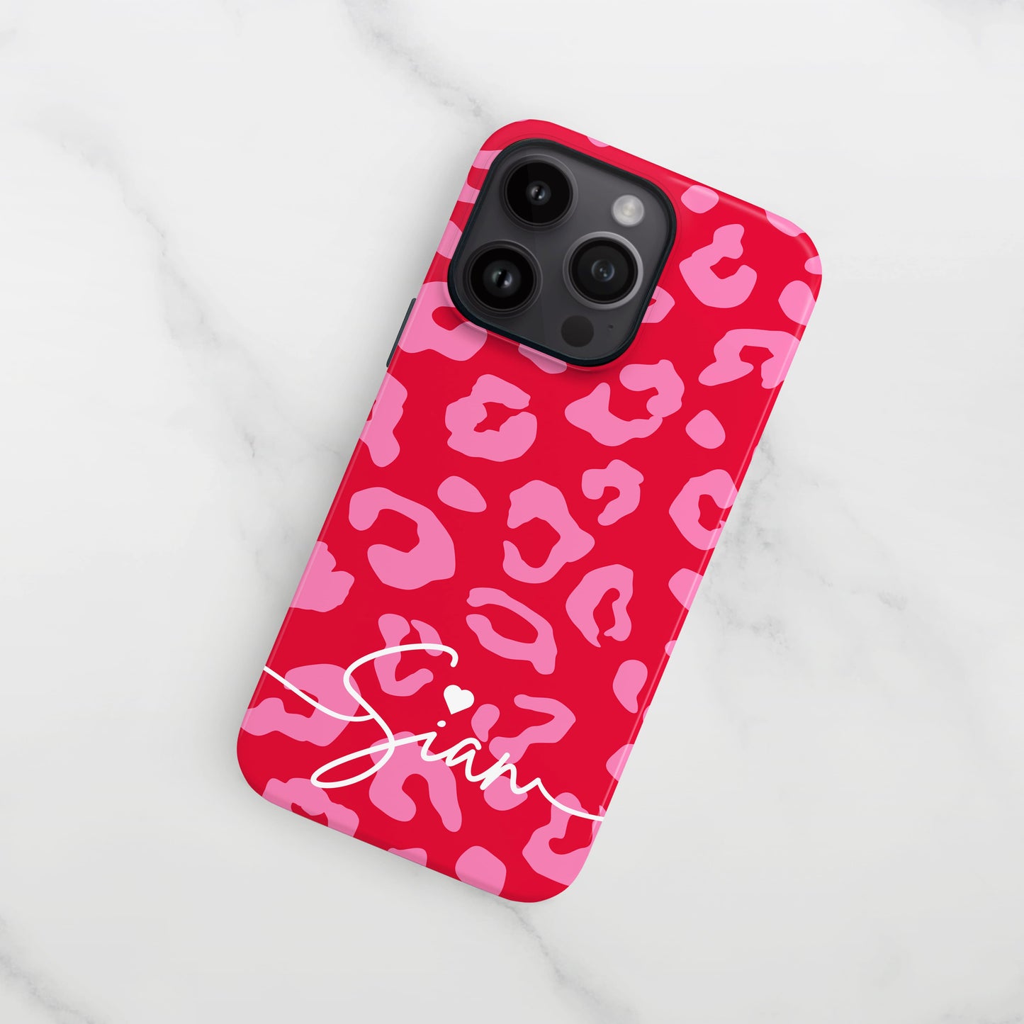 Personalised Red Pink Leopard Print Case Phone Case