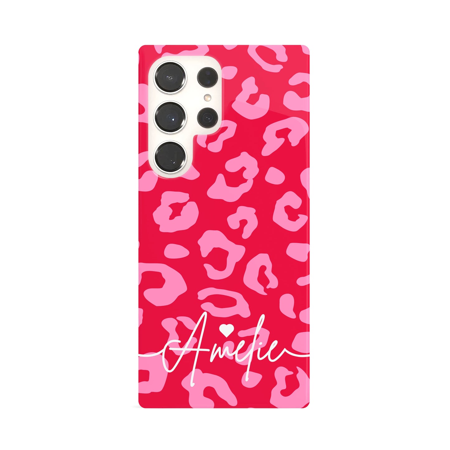 Personalised Red Pink Leopard Print Case Phone Case