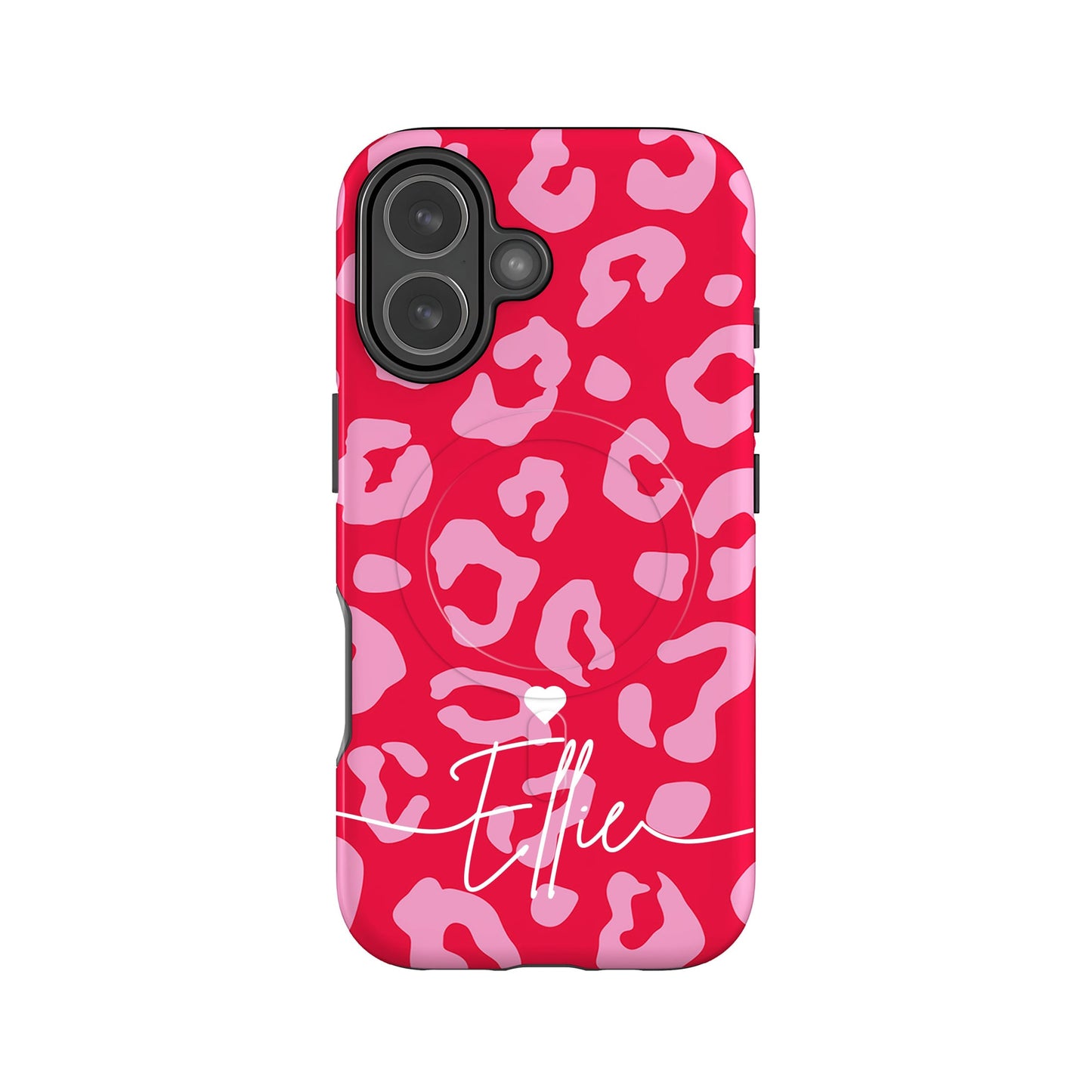 Red Pink Custom Leopard Print Magsafe Case