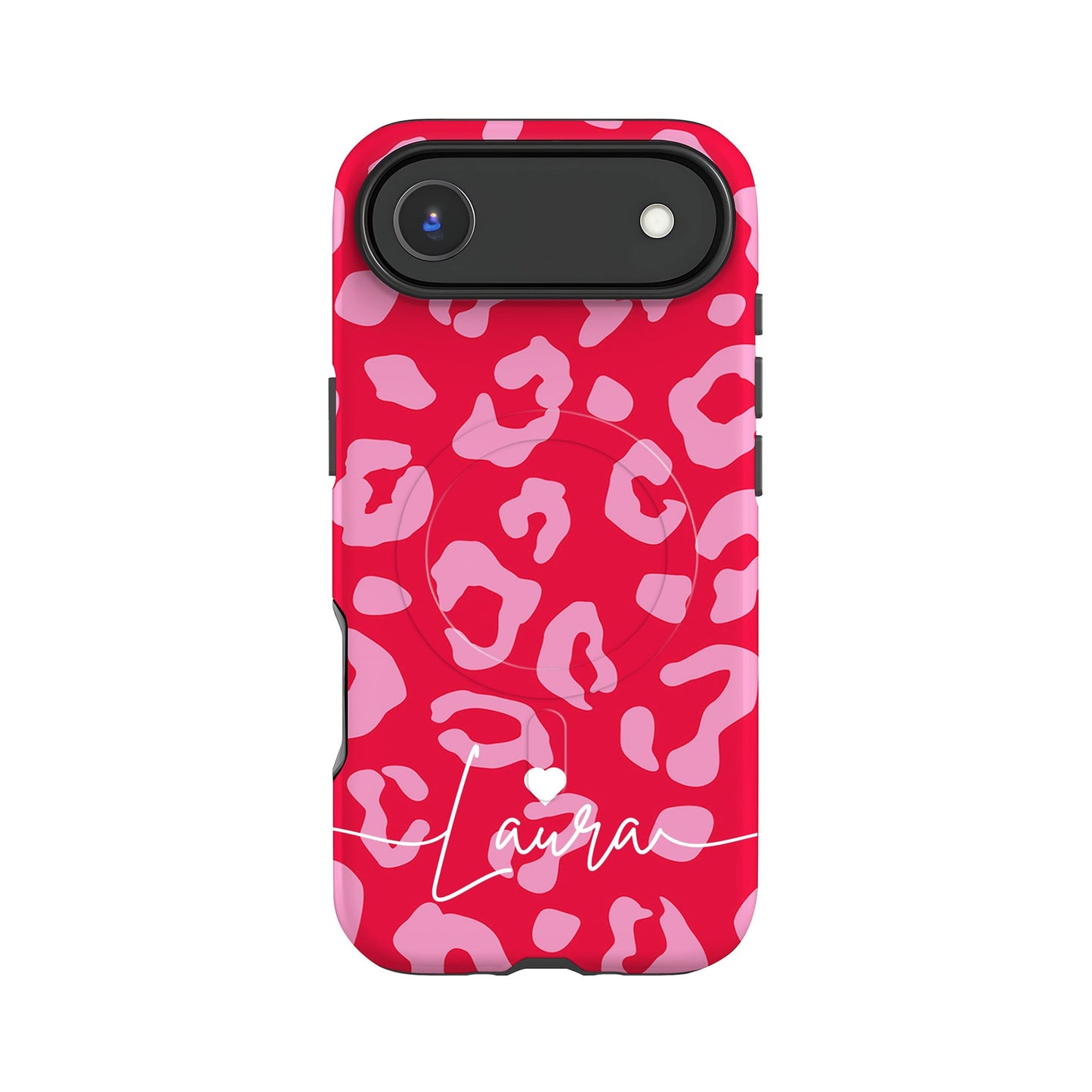 Red Pink Custom Leopard Print Magsafe Case