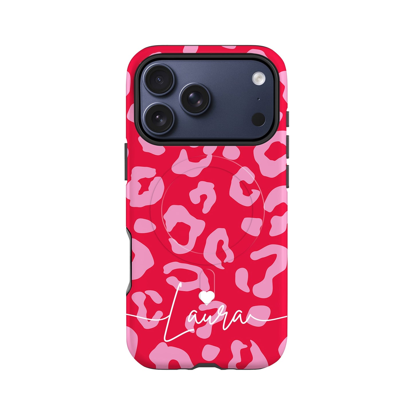 Red Pink Custom Leopard Print Magsafe Case