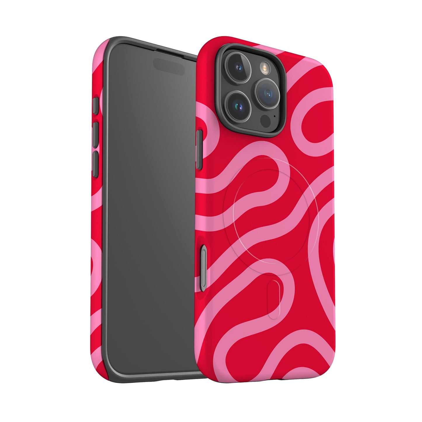 Red Pink Wavy Lines Magsafe Case