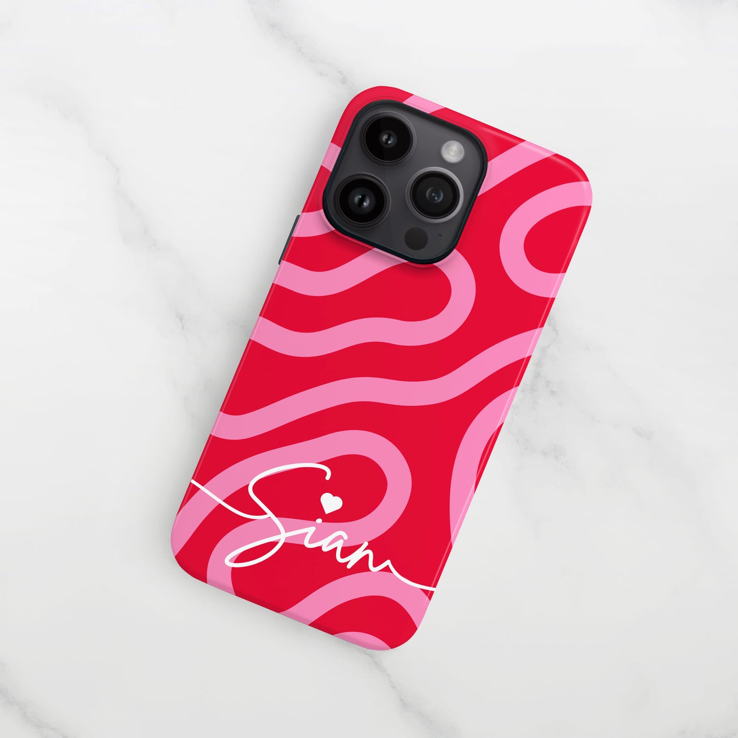Personalised Red Pink Wavy Abstract Lines Case Phone Case