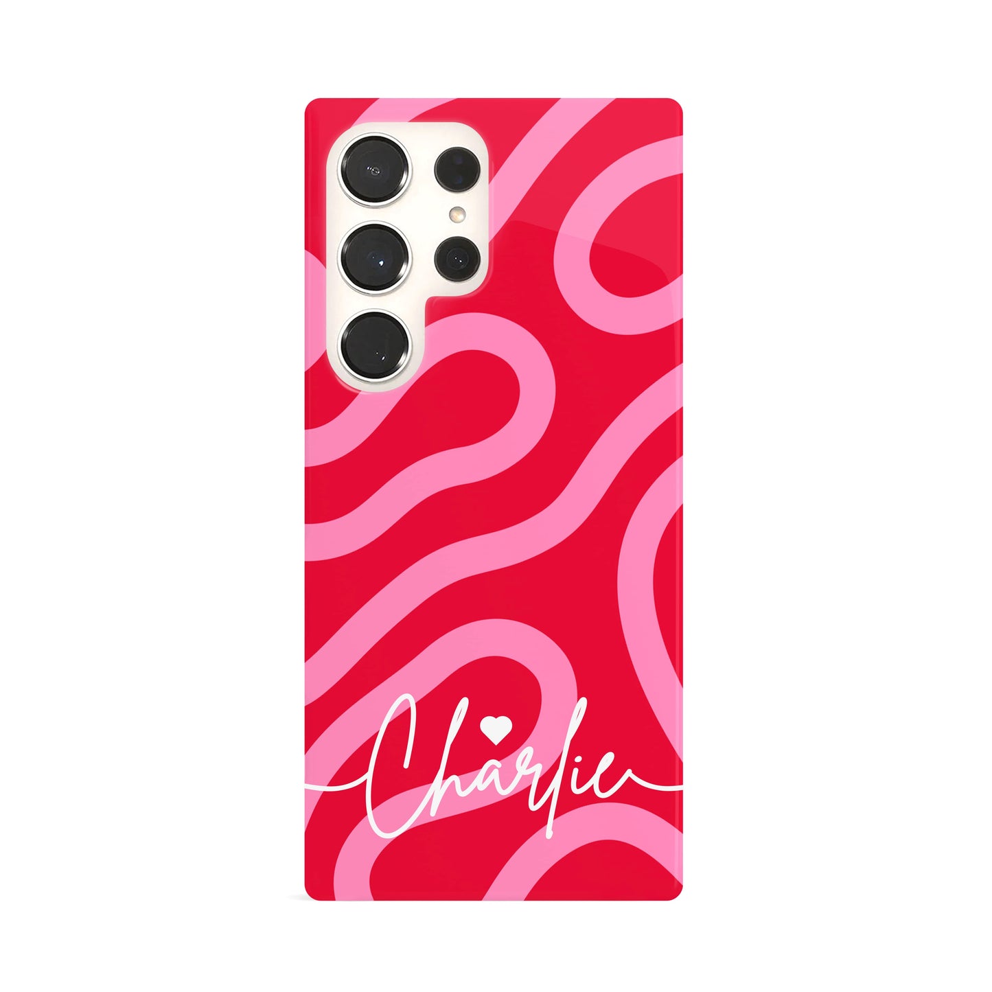 Personalised Red Pink Wavy Abstract Lines Case Phone Case