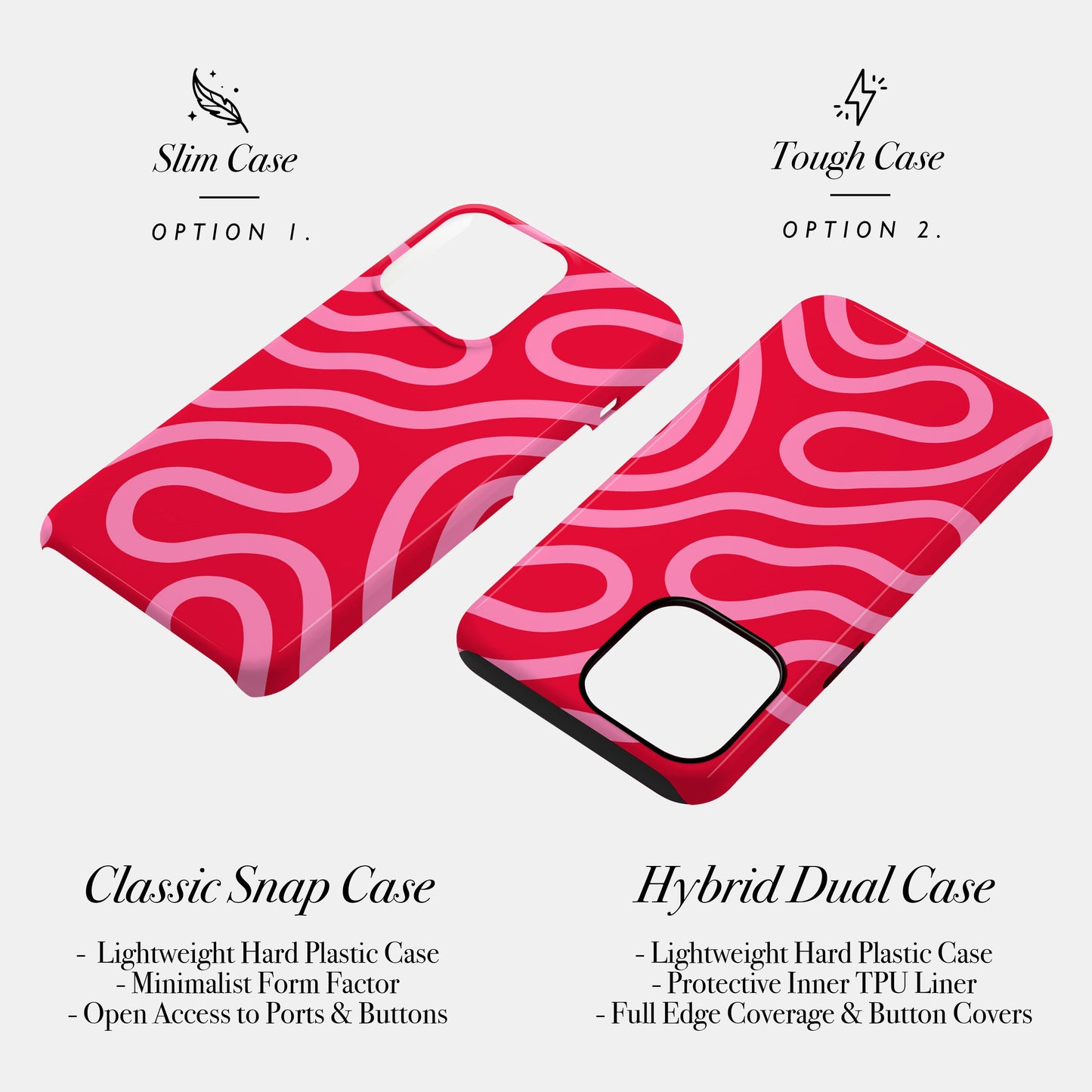 Personalised Red Pink Wavy Abstract Lines Case Phone Case