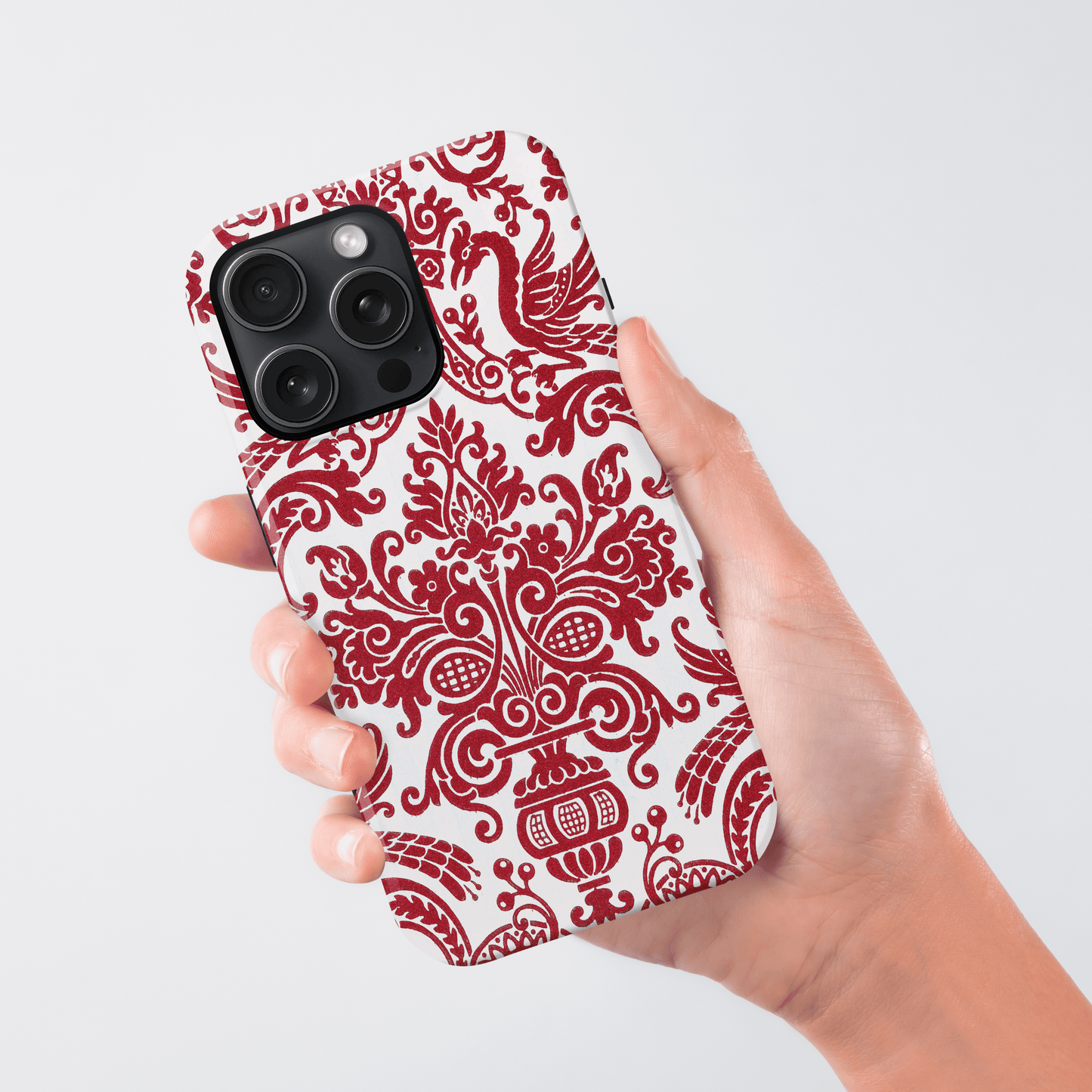 Personalised Vintage Red Damask Toile Case Phone Case