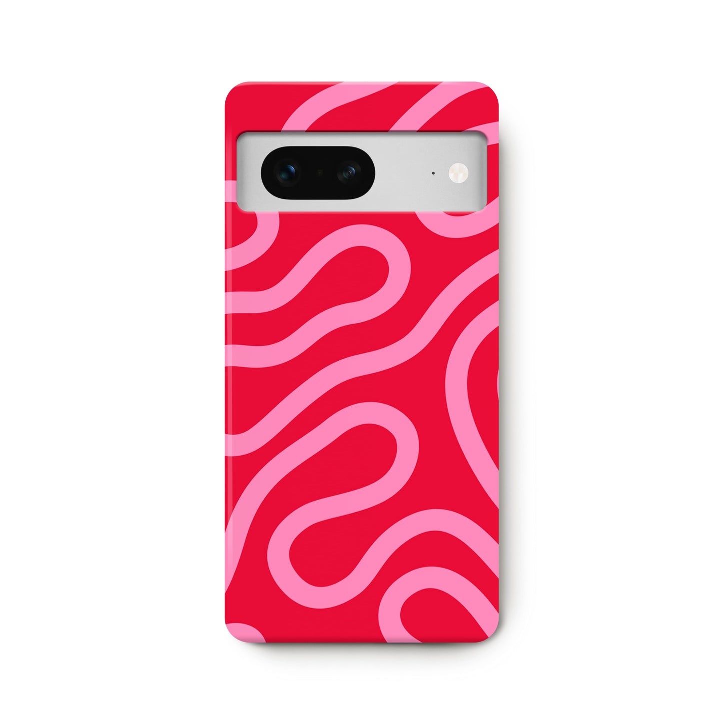 Red Pink Abstract Wavy Lines Google Pixel Case