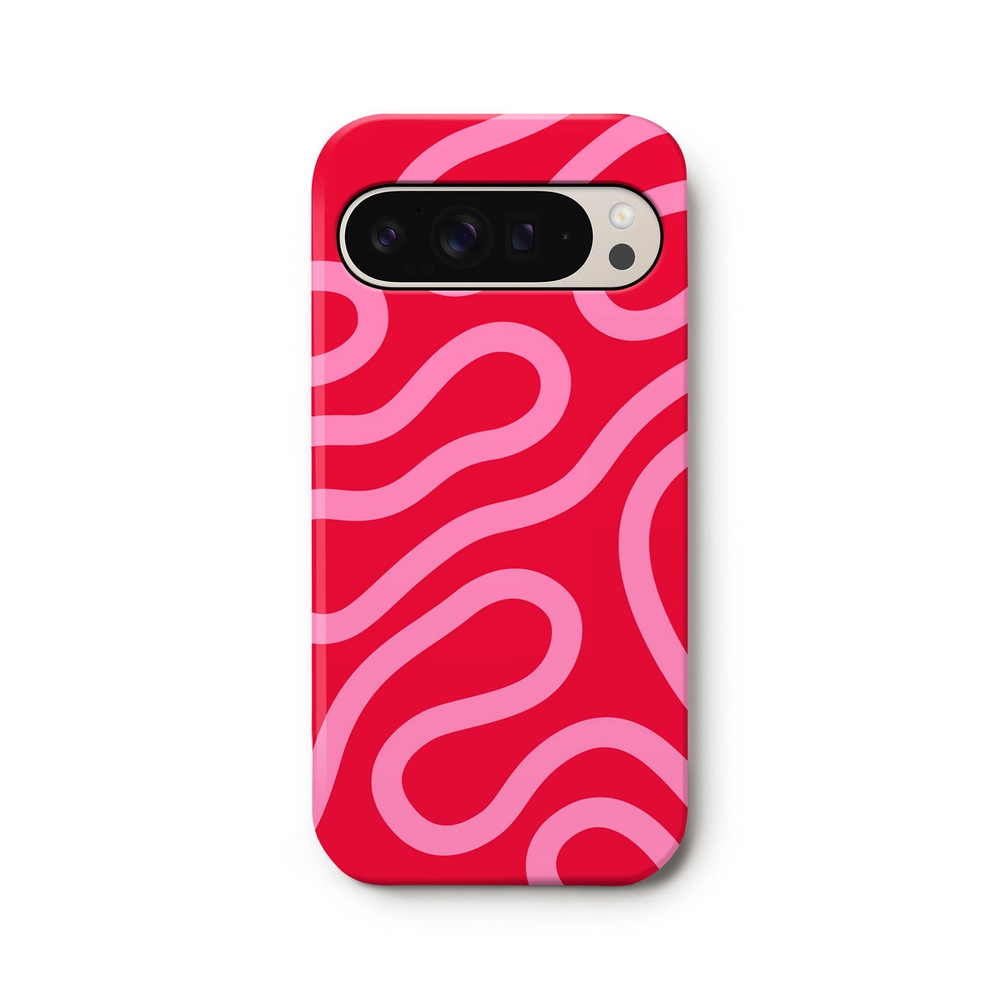 Red Pink Abstract Wavy Lines Google Pixel Case