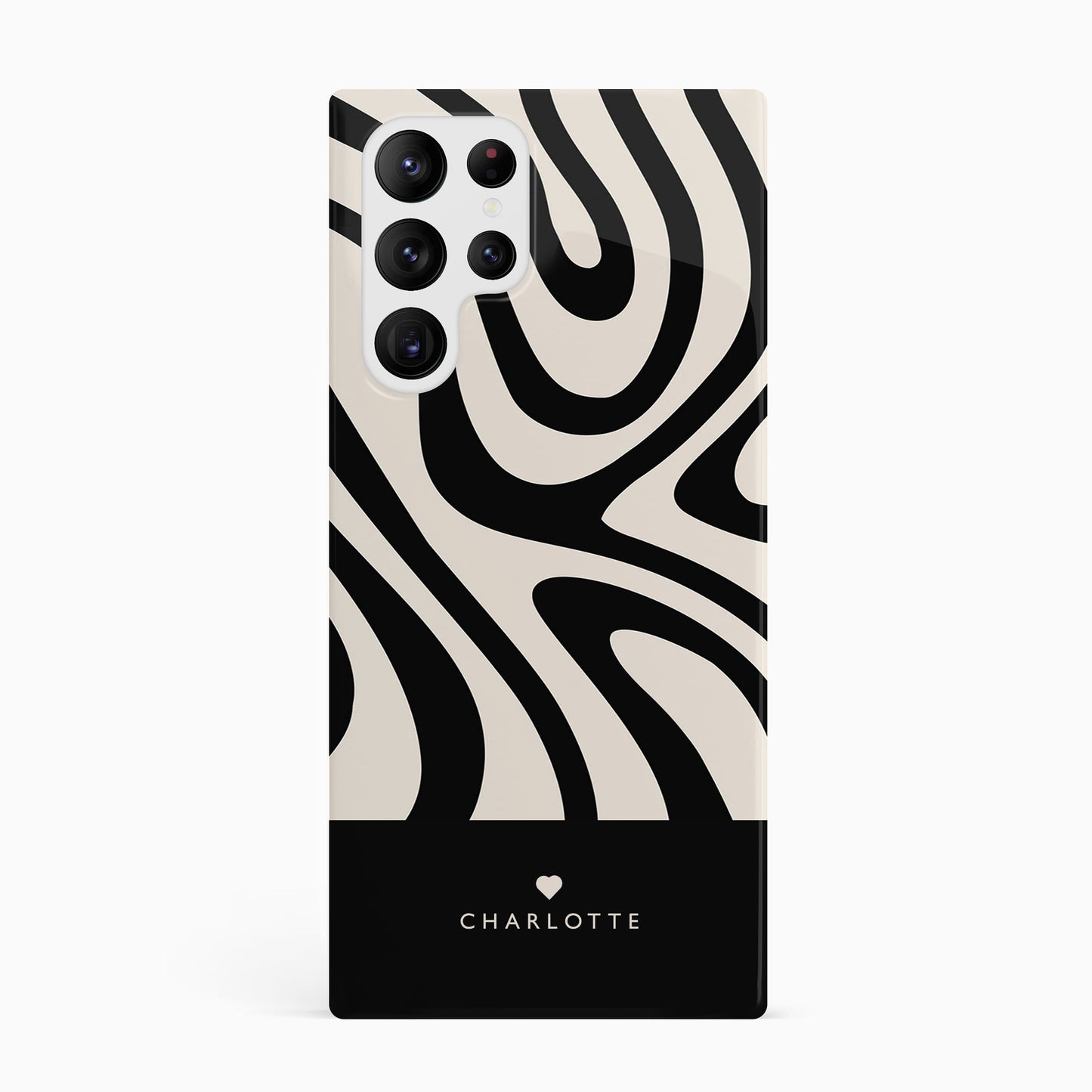 Personalised Black and Cream Swirl Case Phone Case