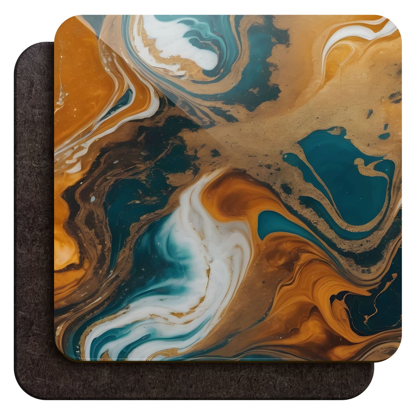 Coffee Marble 4 x Coaster Set Teal Coffee Marble Coaster