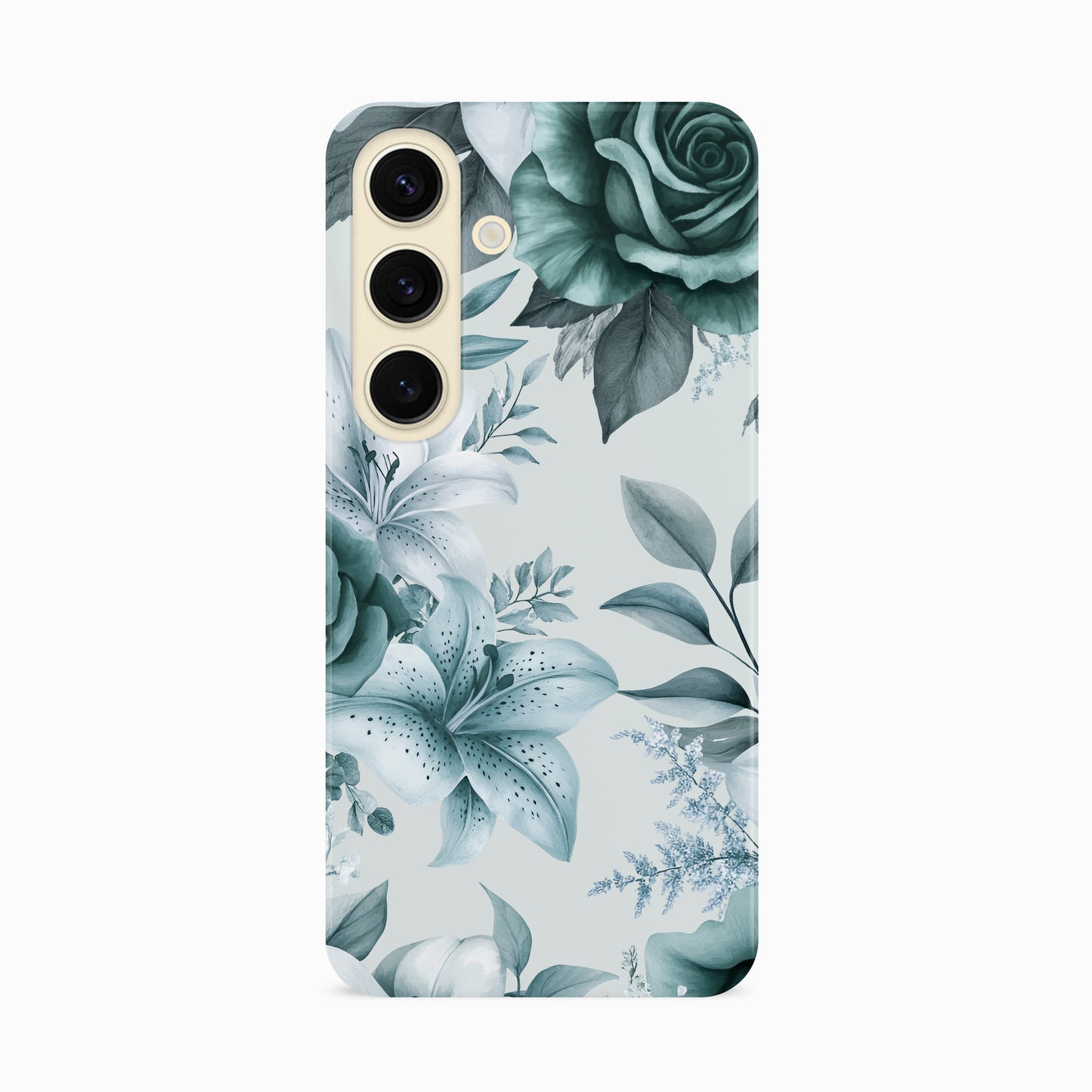 Teal Blue Floral Print Phone Case Phone Case
