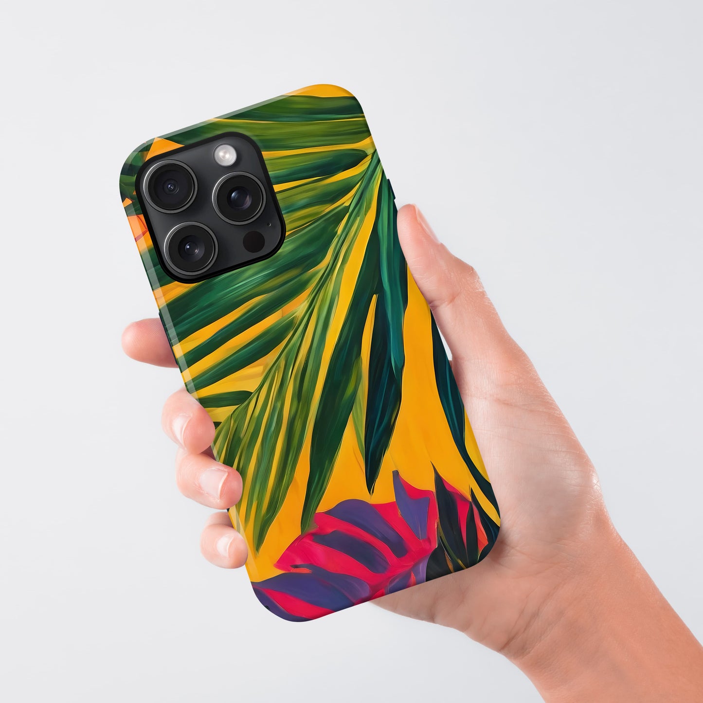 Tropical Leaf Print Custom Name Case Phone Case