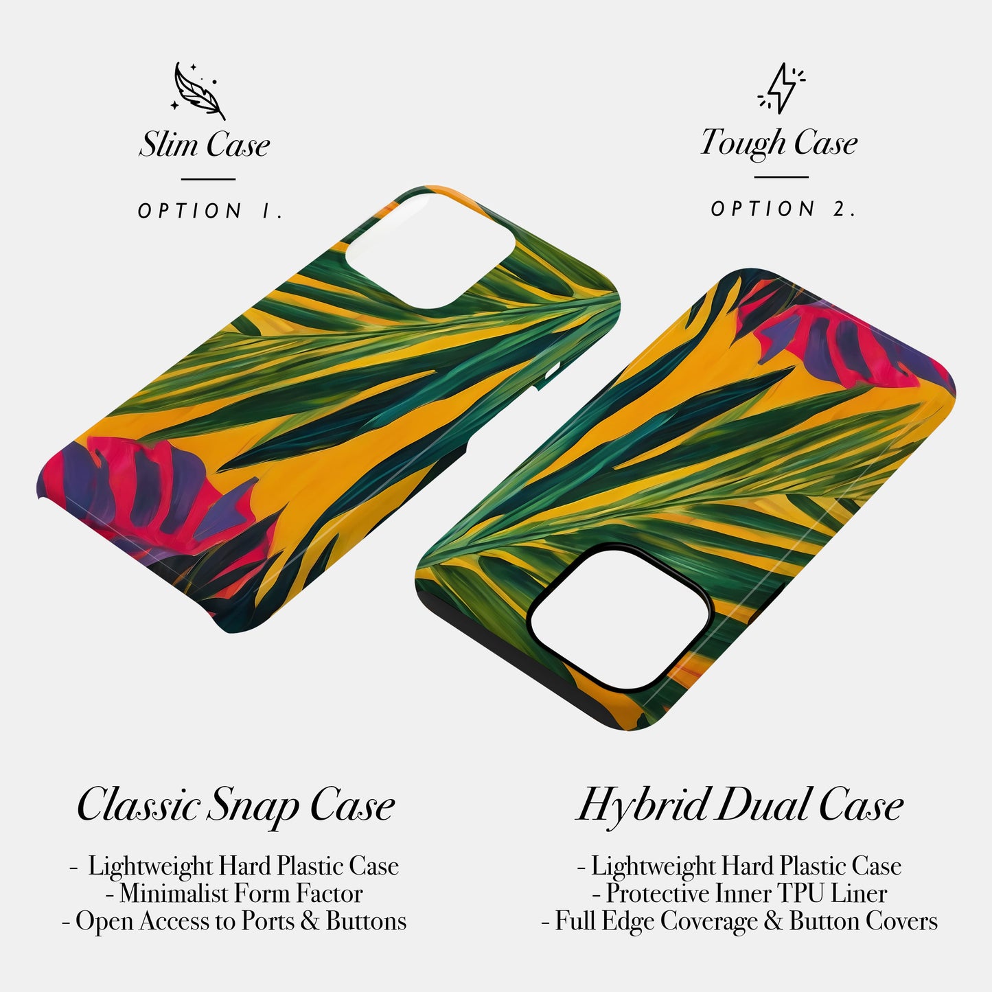 Tropical Leaf Print Custom Name Case Phone Case