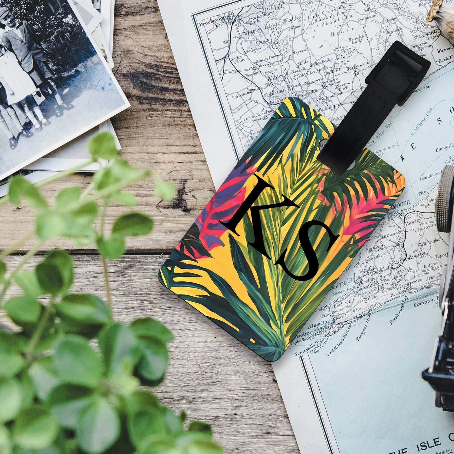 Personalised Tropical Palm Leaf Luggage Tag  luggage tag